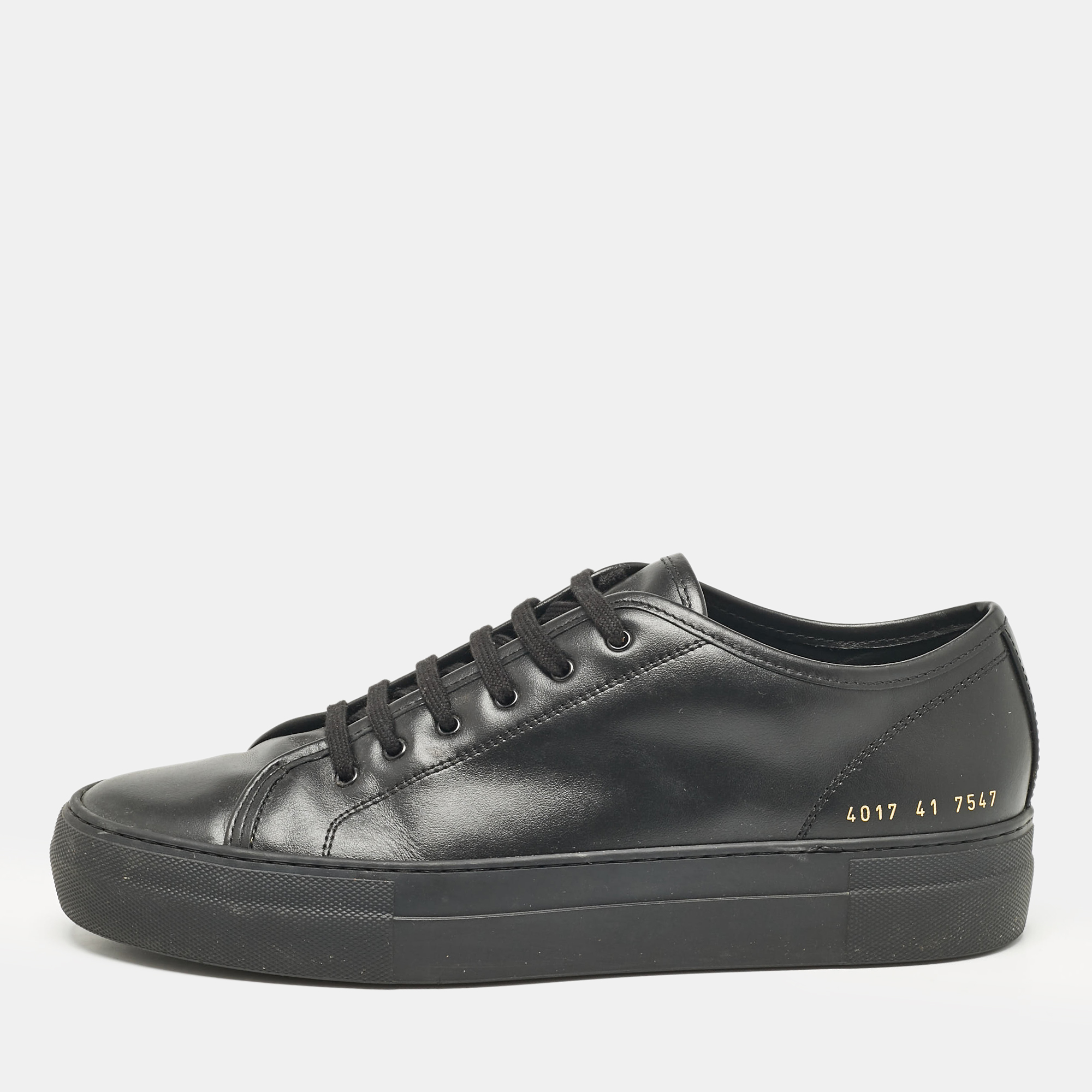 

Common Projects Black Leather Achilles Lace Up Sneakers Size