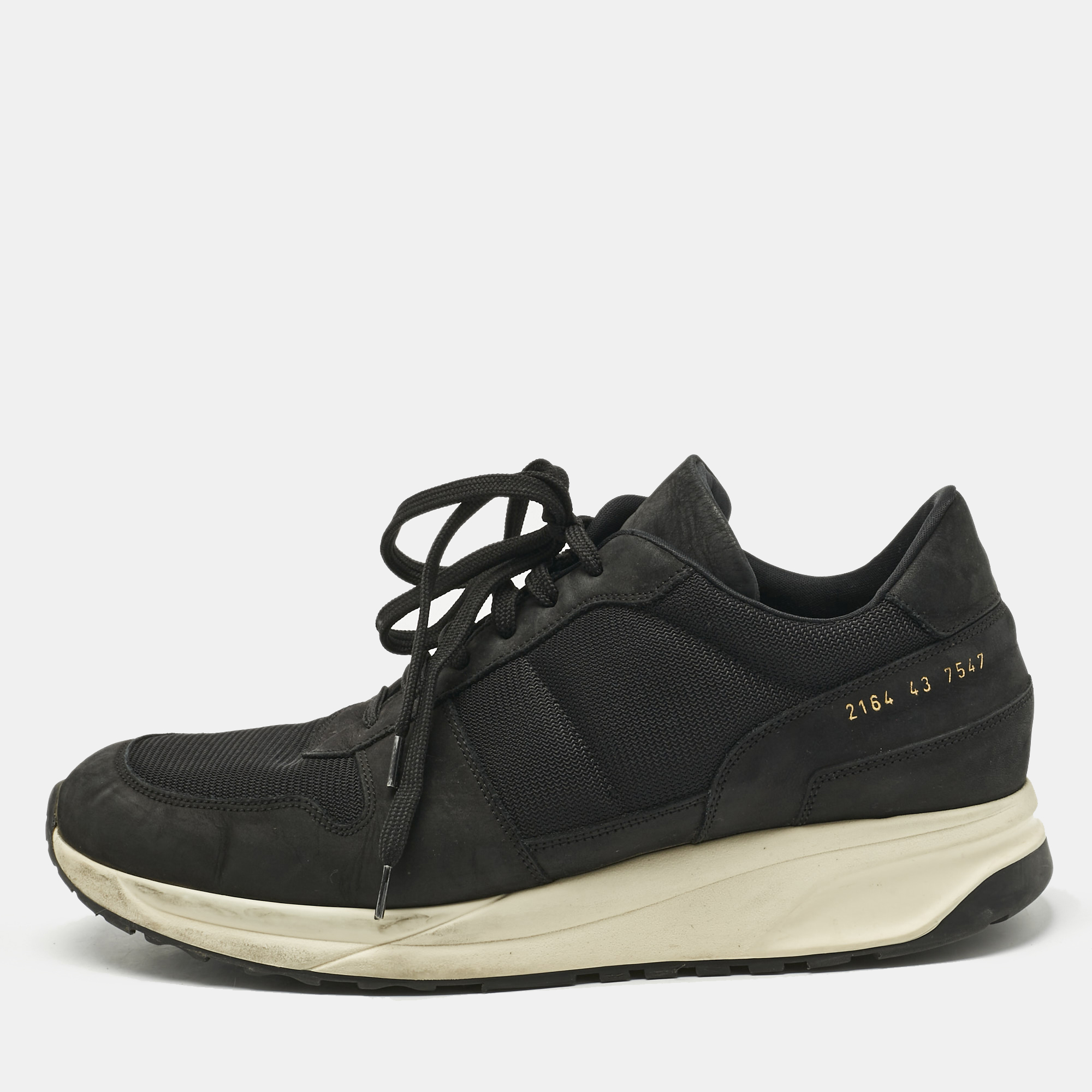

Common Projects Black Nubuck Leather and Suede Track Classic Lace Up Sneakers Size