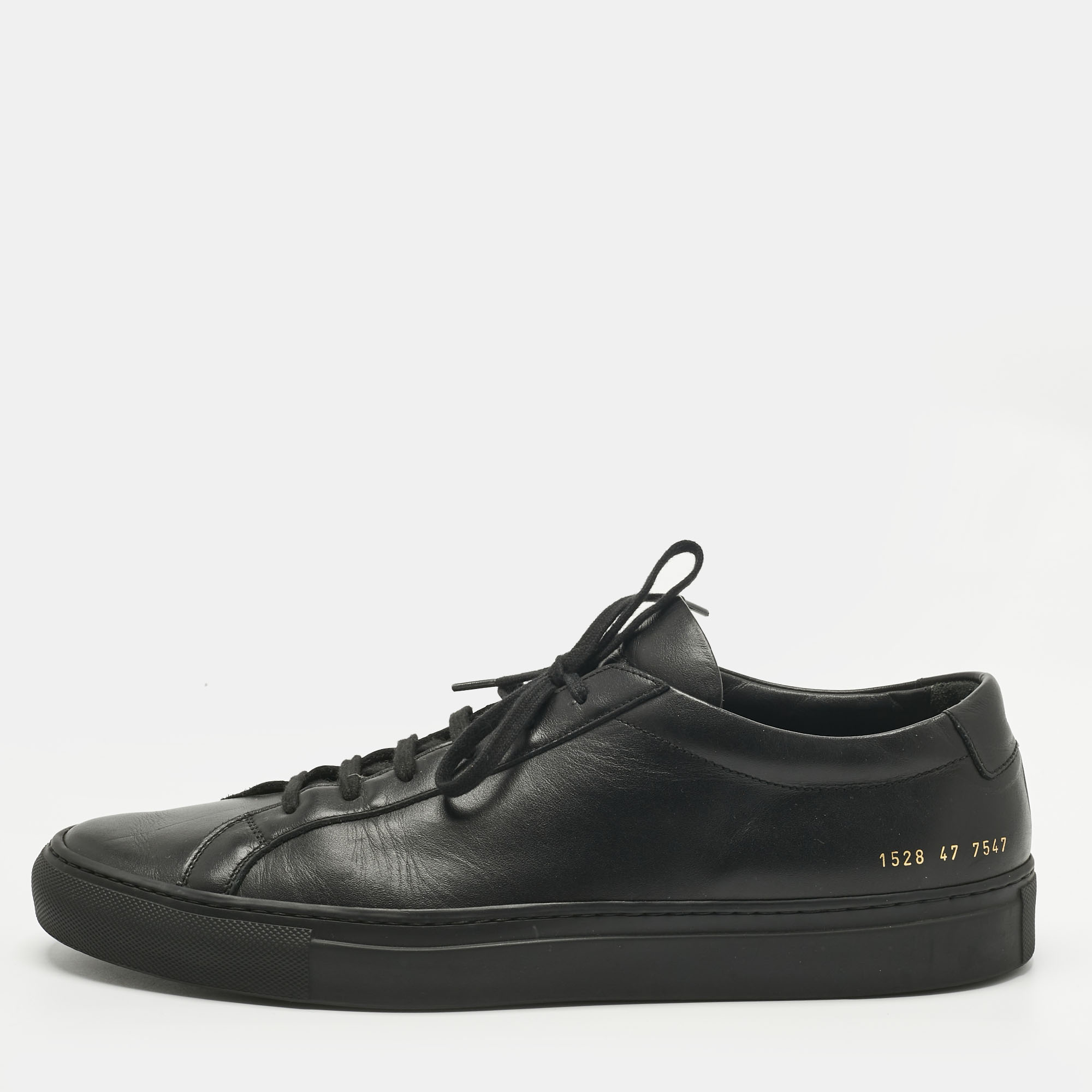 

Common Projects Black Leather Achilles Lace Up Sneakers Size