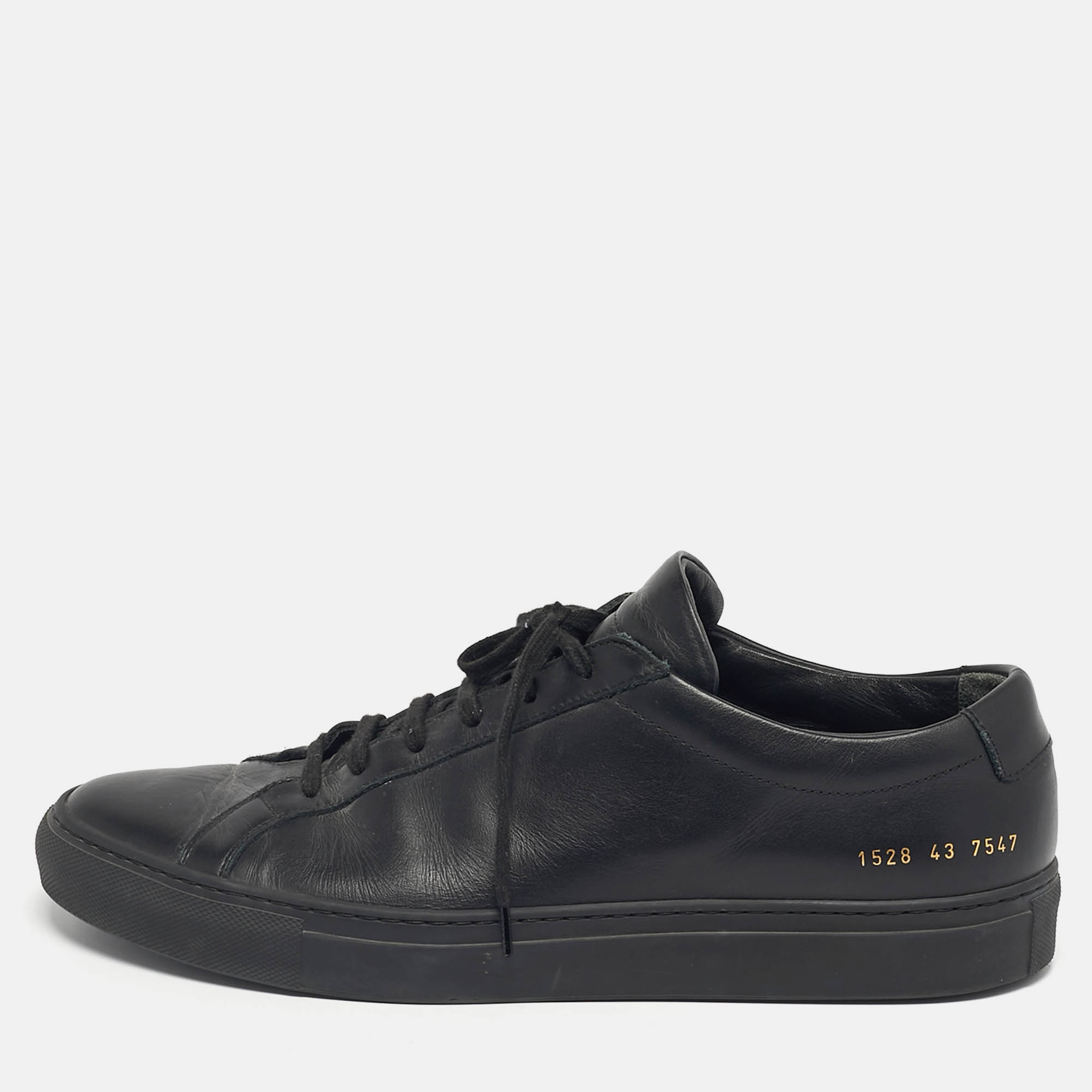 

Common Projects Black Leather Lace Up Sneakers Size