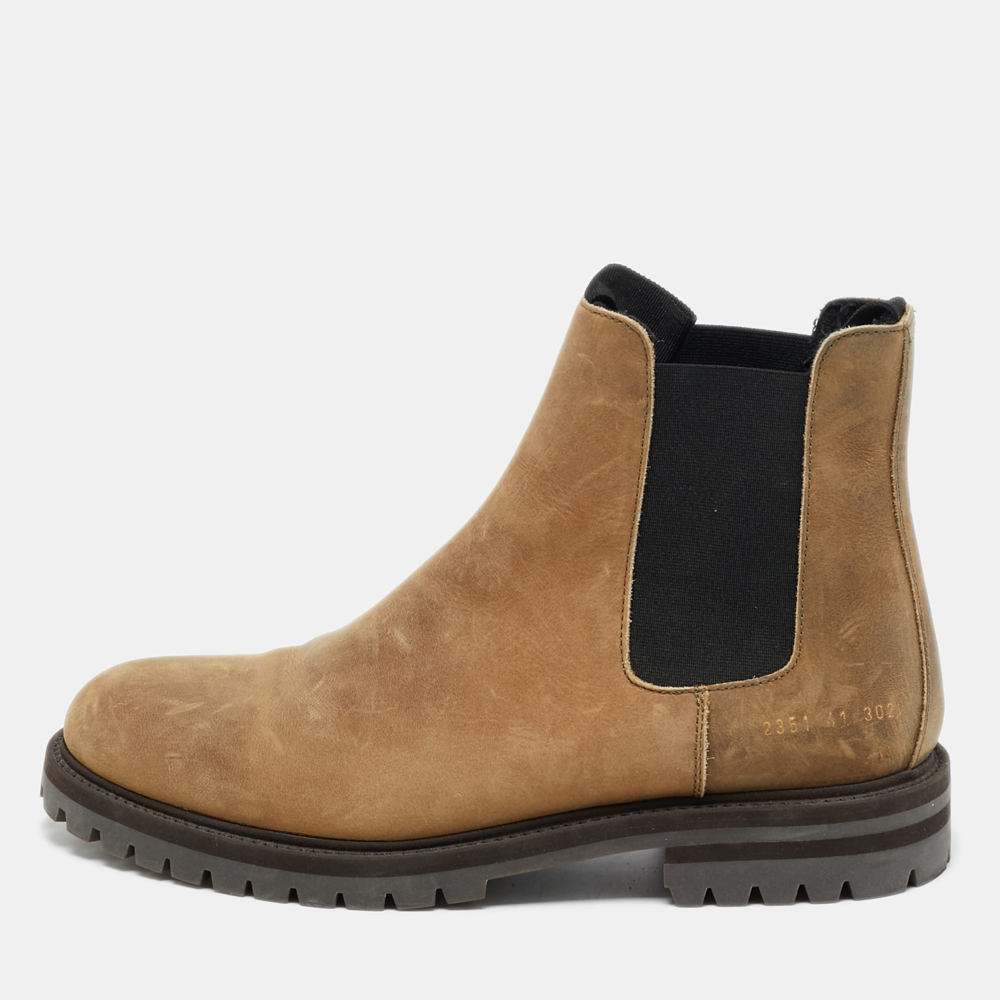 

Common Projects Size  Brown Nubuck Leather Chelsea Boots