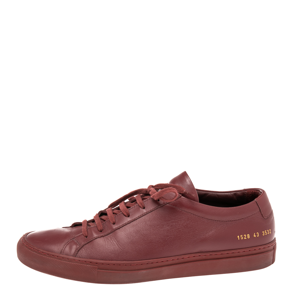 

Common Projects Burgundy Leather Achilles Lace Up Sneaker Size