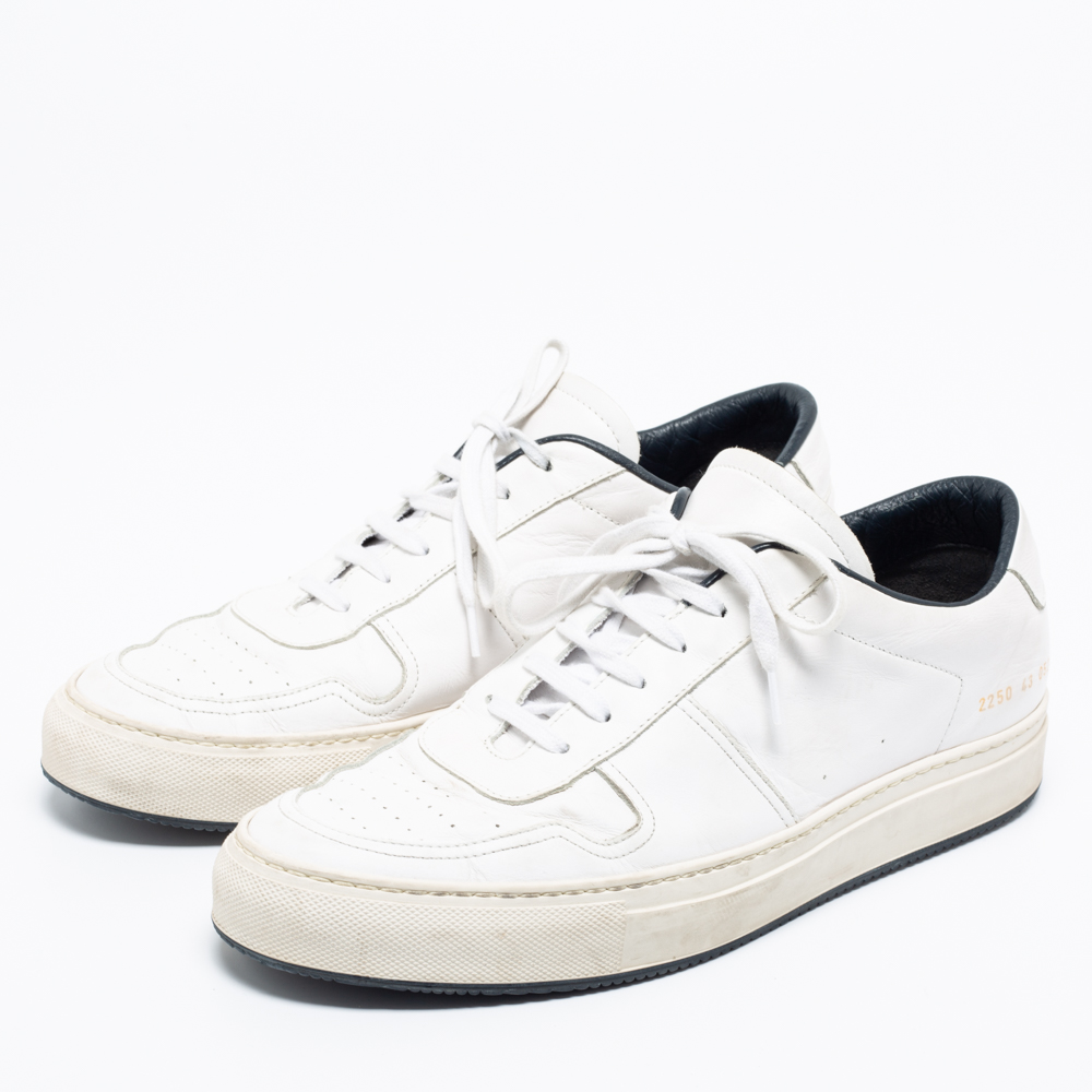 

Common Projects White Leather Lace Up Sneakers Size