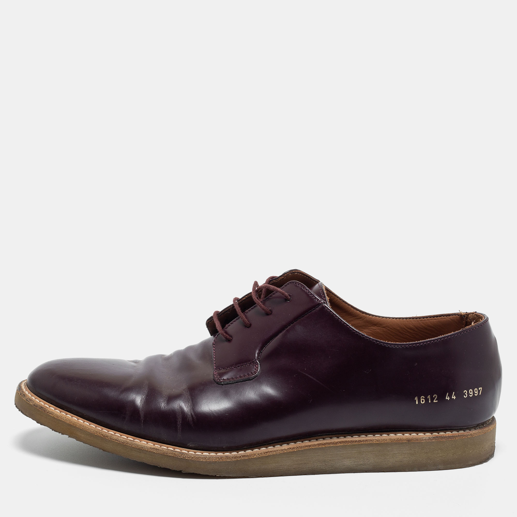 Pre-owned Common Projects Burgundy Leather Lace Up Derby Size 44