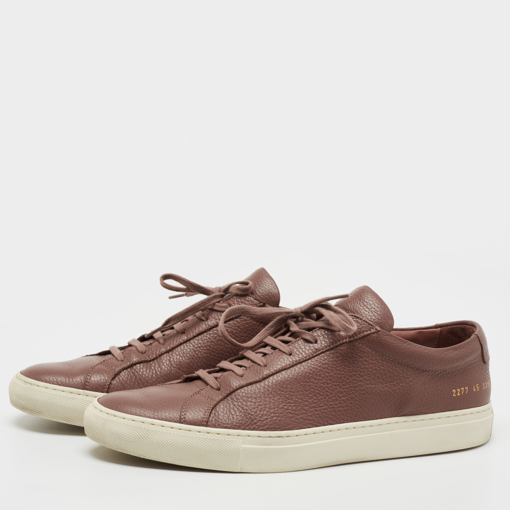 

Common Projects Brown Leather Low Top Sneakers Size