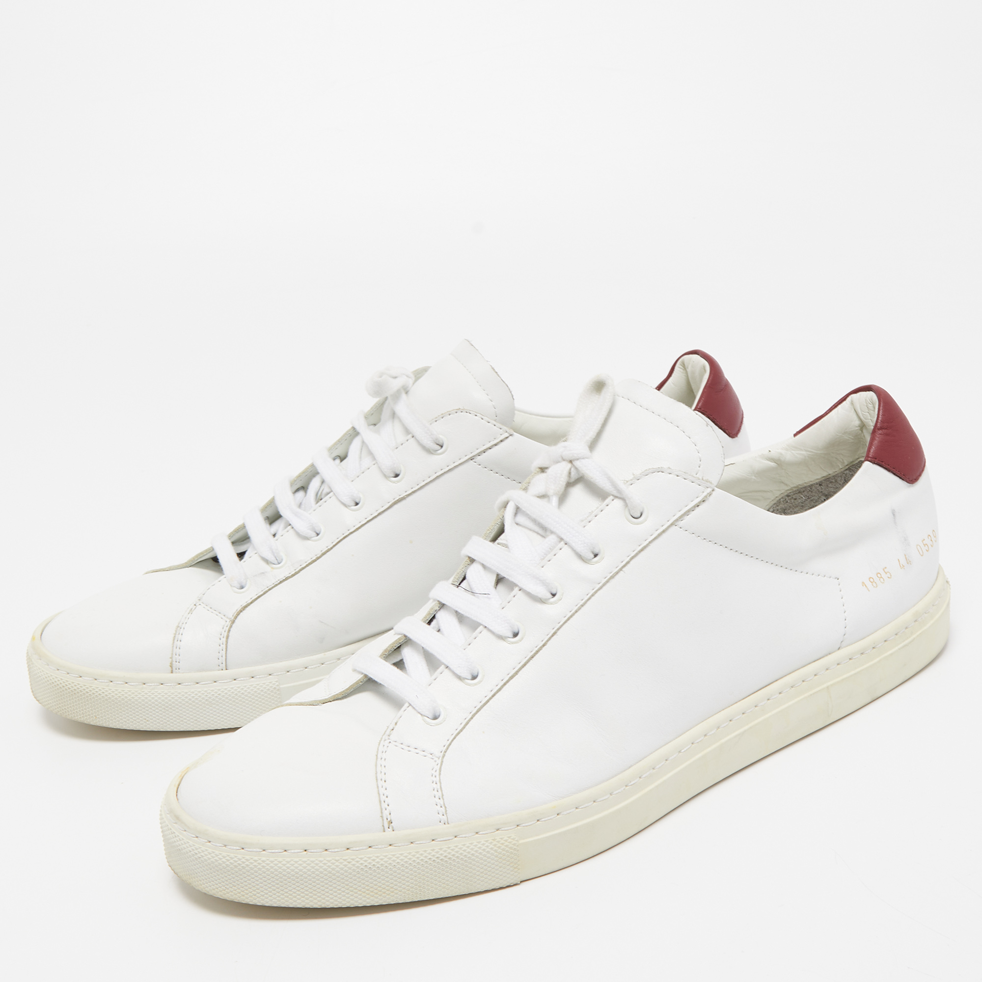 

Common Projects White Leather Retro Low Top Sneakers Size