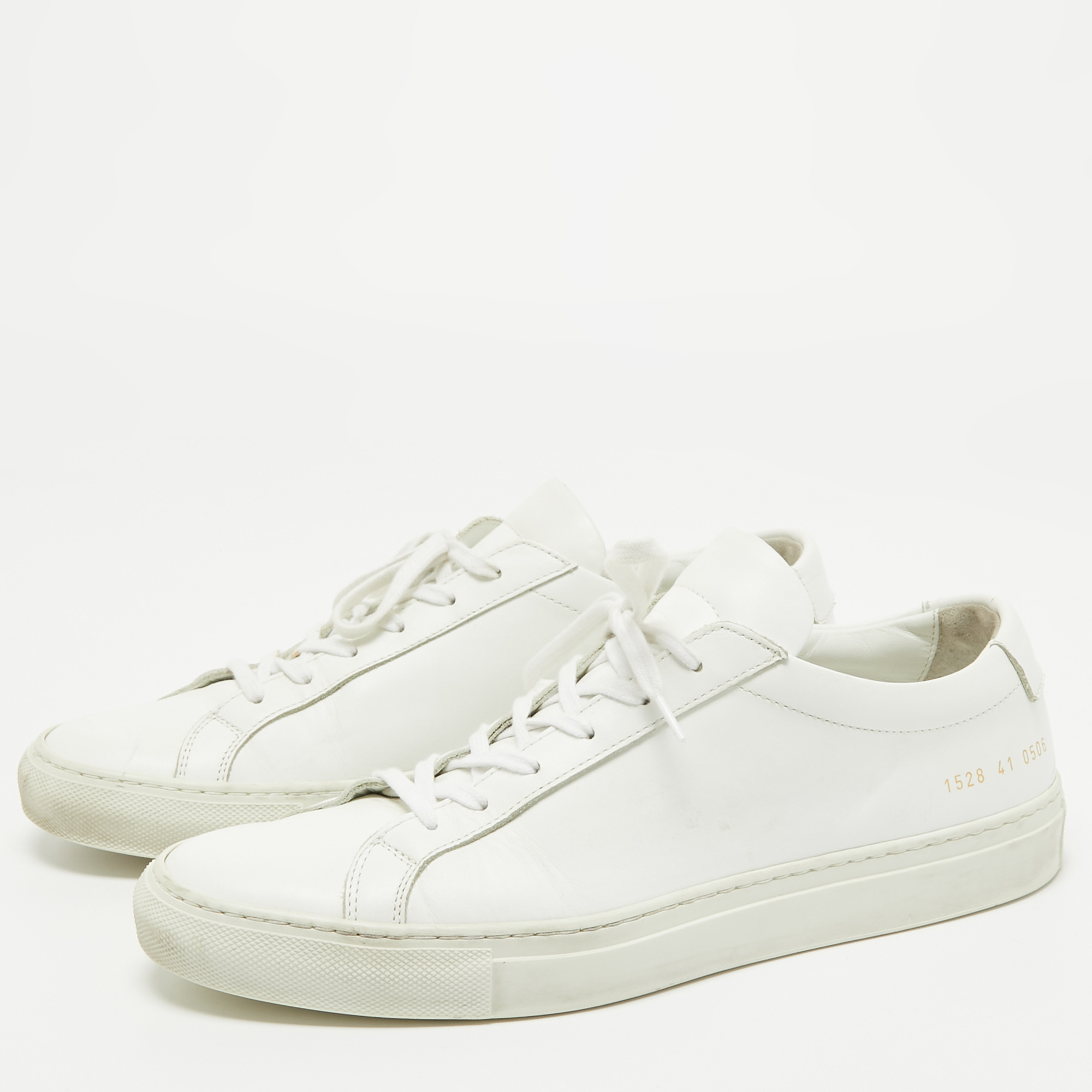 

Common Projects White Leather Low Top Sneakers Size