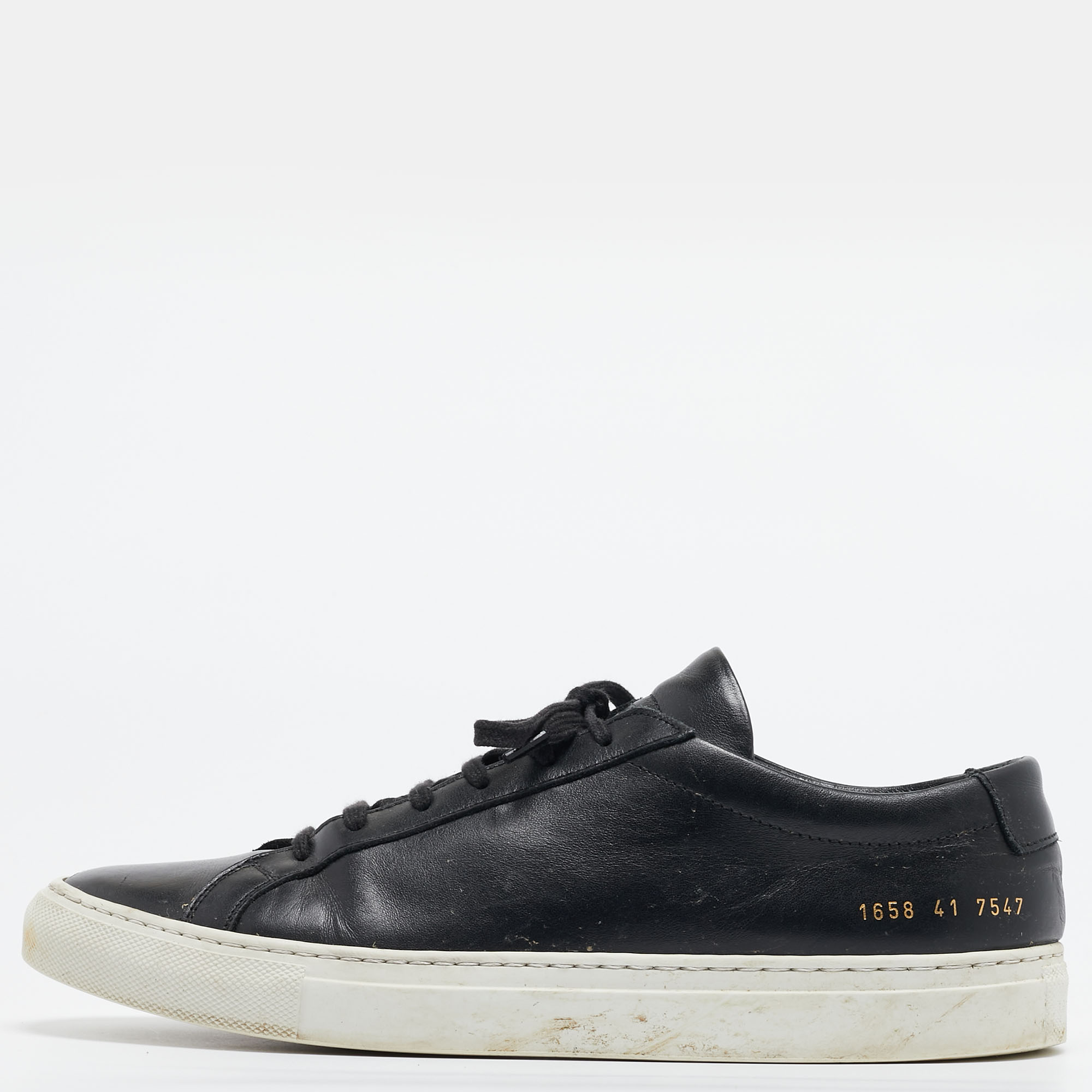 

Common Projects Black Leather Achilles Sneakers Size