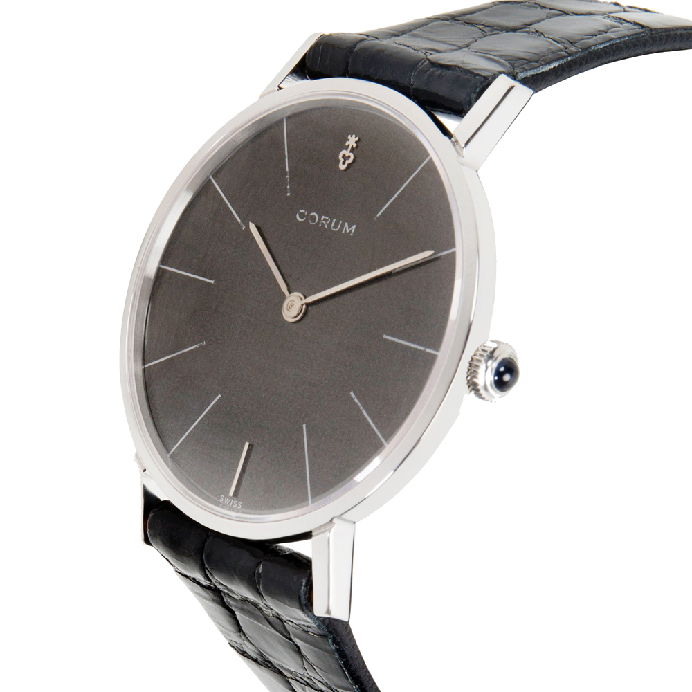 

Corum Grey Stainless Steel and Leather Mecanique