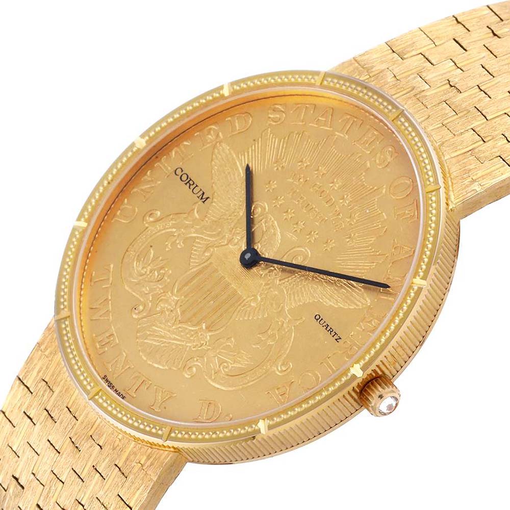 

Corum Champagne 18K Yellow Gold 20 Dollars Double Eagle Coin 1875 Men's Wristwatch 36 MM