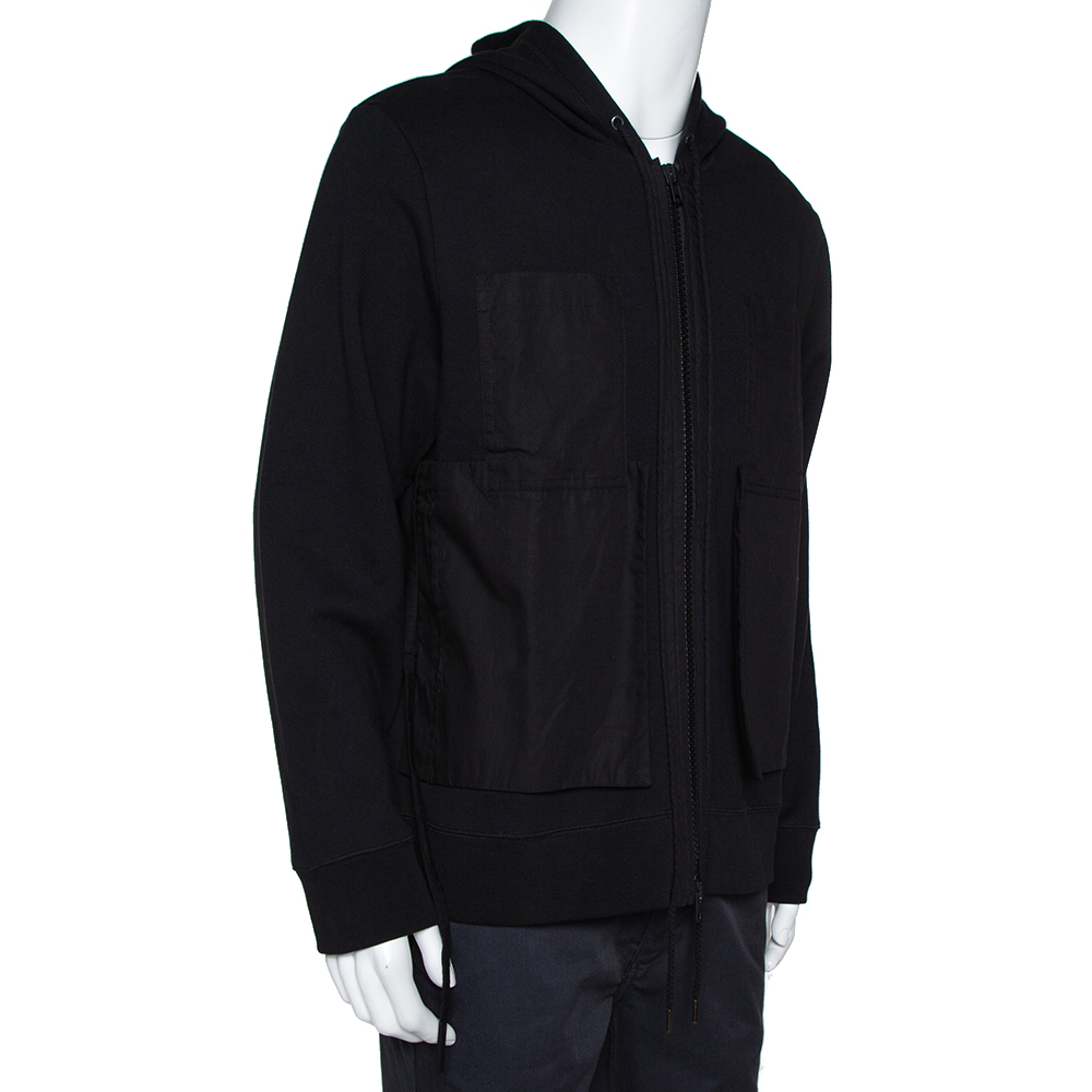 

Craig Green Black Cotton Patched String Hoodie