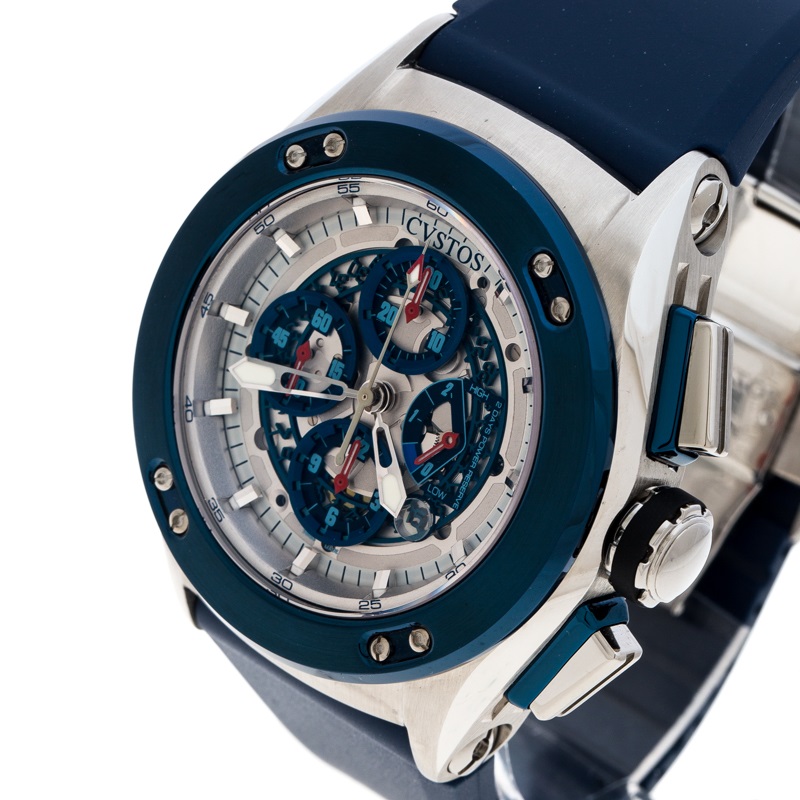 

Cvstos Silver Blue Stainless Steel Blue Marine Challenge-R50 Limited Edition Men's Wristwatch