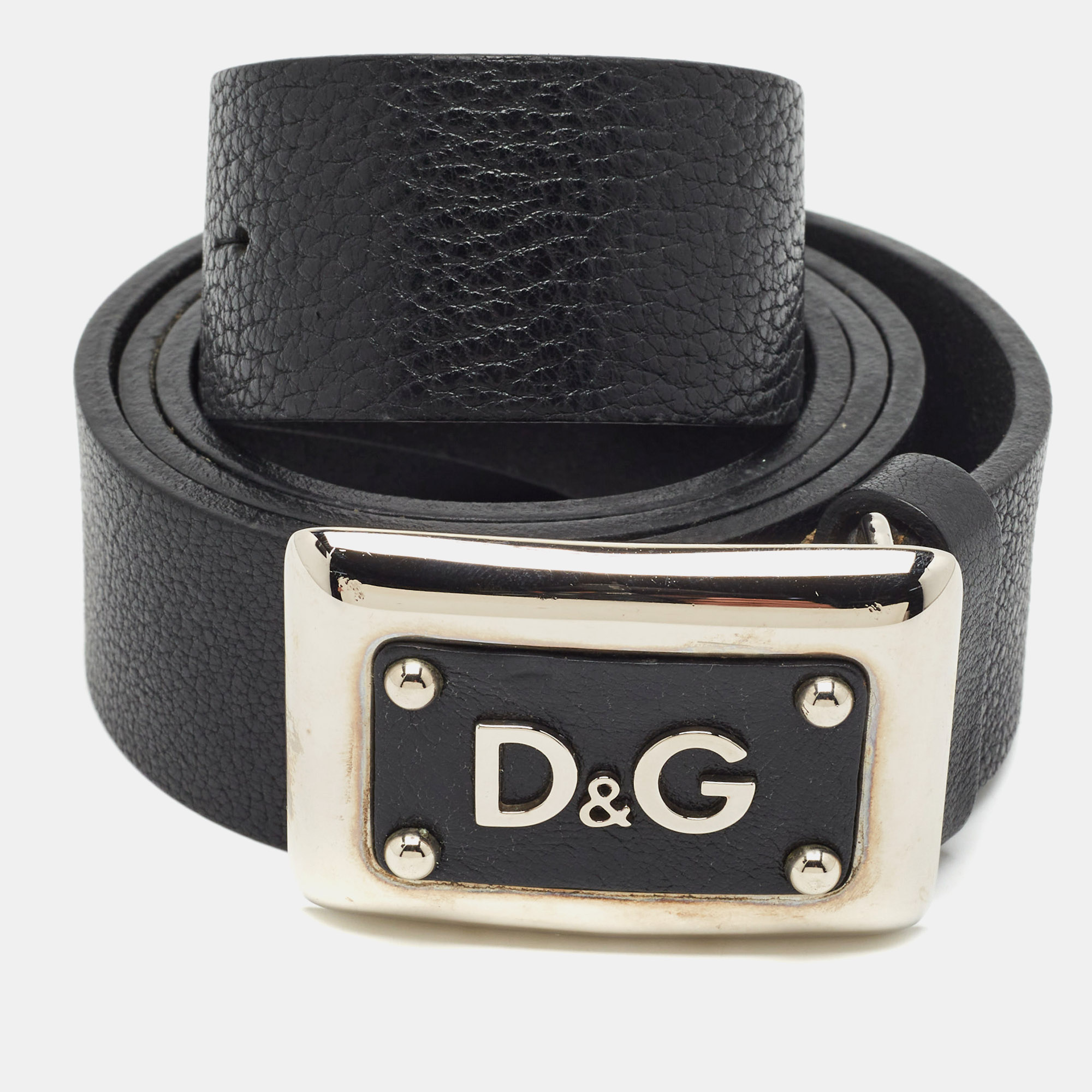 

D&G Logo  Buckle Belt Black Leather