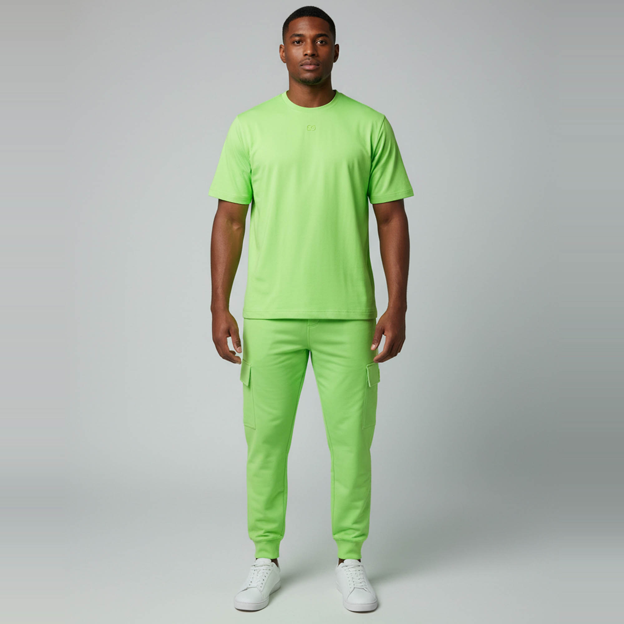 

D&G Neon Green Logo Embellished Jersey T-Shirt and Sweatpants Set L/M