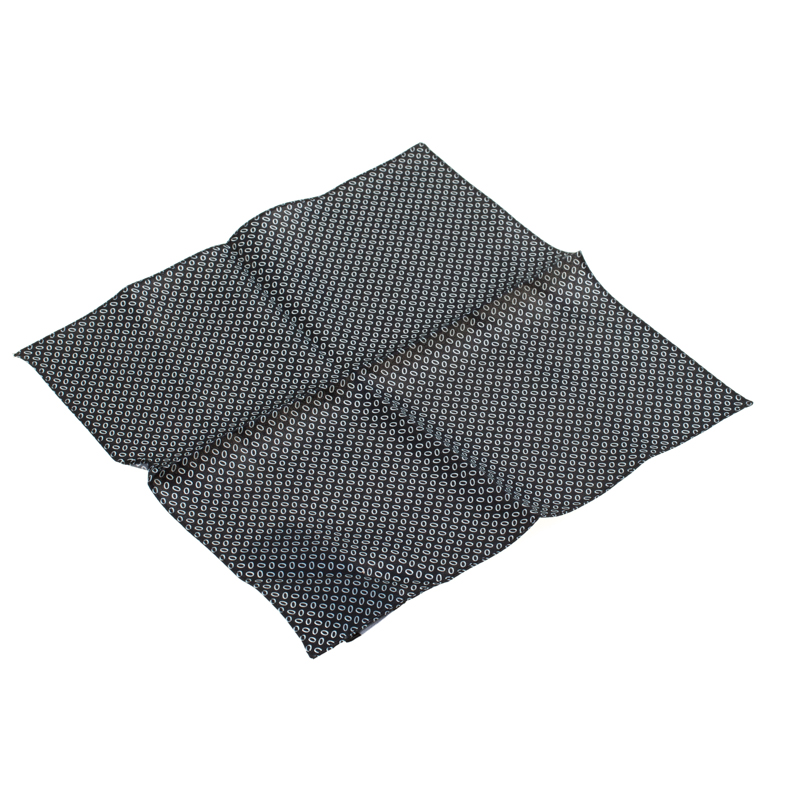 

D & G Black Mini Oval Printed Silk Pocket Square