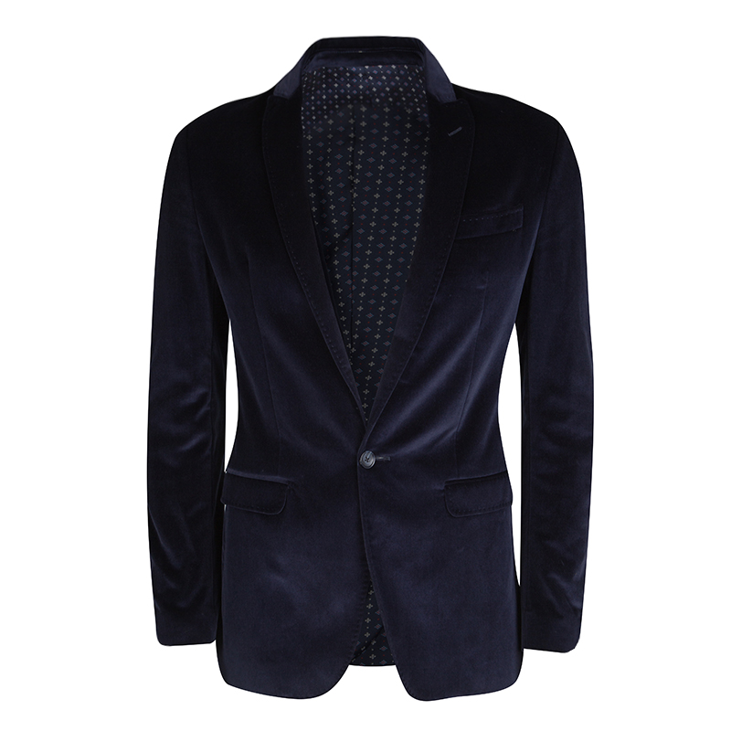 D&G Blue Velvet Tailored Blazer S D&G | The Luxury Closet
