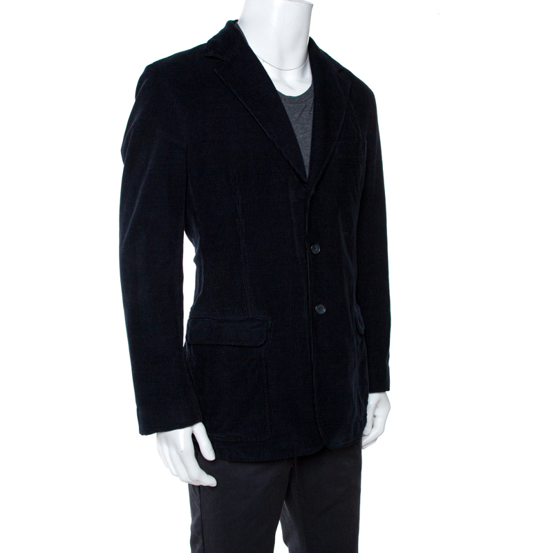 

D&G Navy Blue Corduroy Three Buttoned Blazer