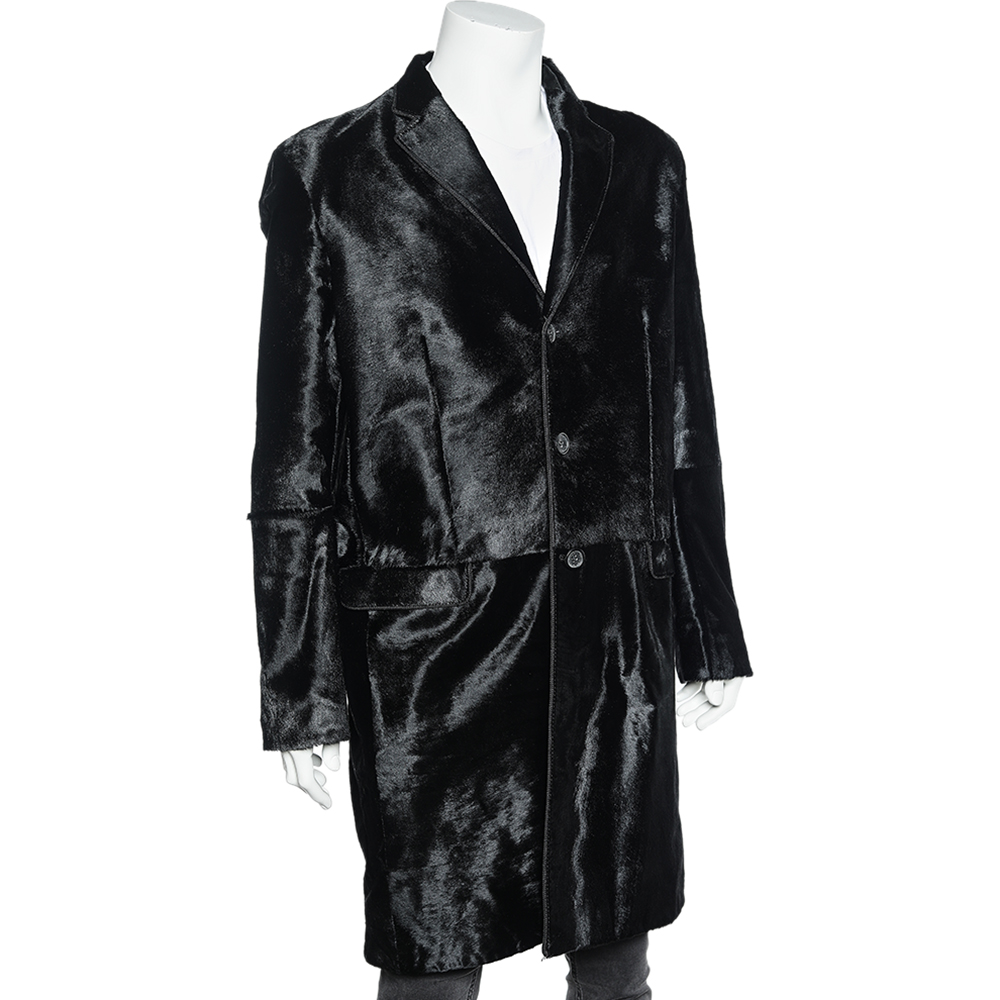 

D&G Vintage Black Calf Fur Long Coat
