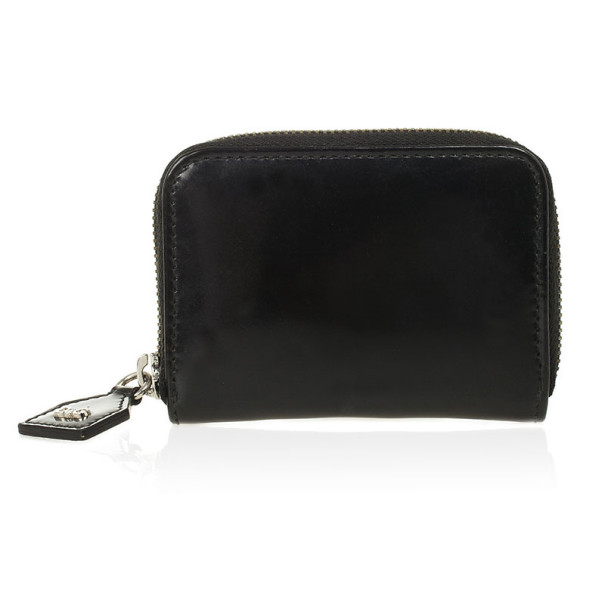 D and G Black Patent Compact Zippy Wallet