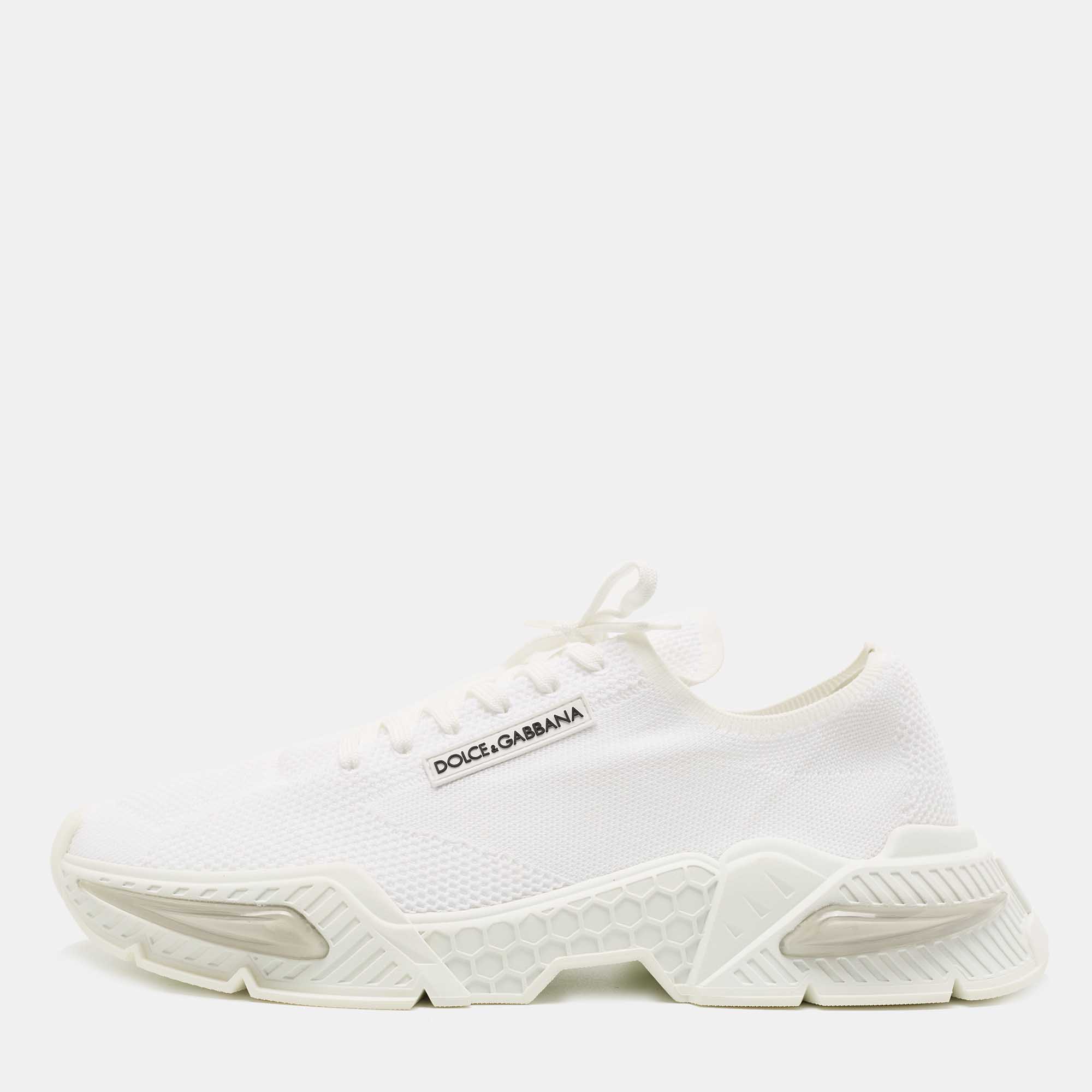 Dolce & Gabbana White Fabric Airmaster Low Top Sneakers Size 45