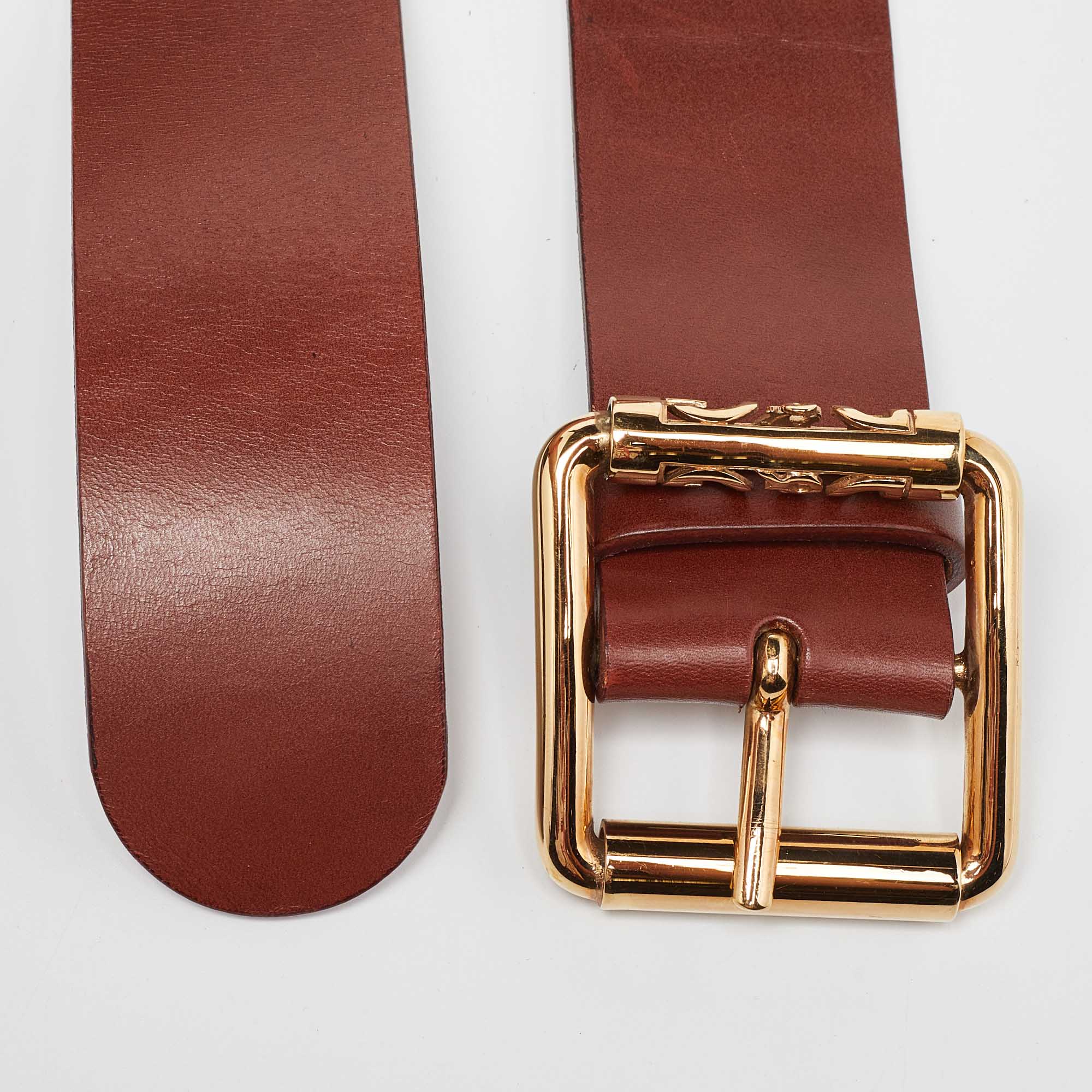 

D&G Brown Leather Buckle Belt