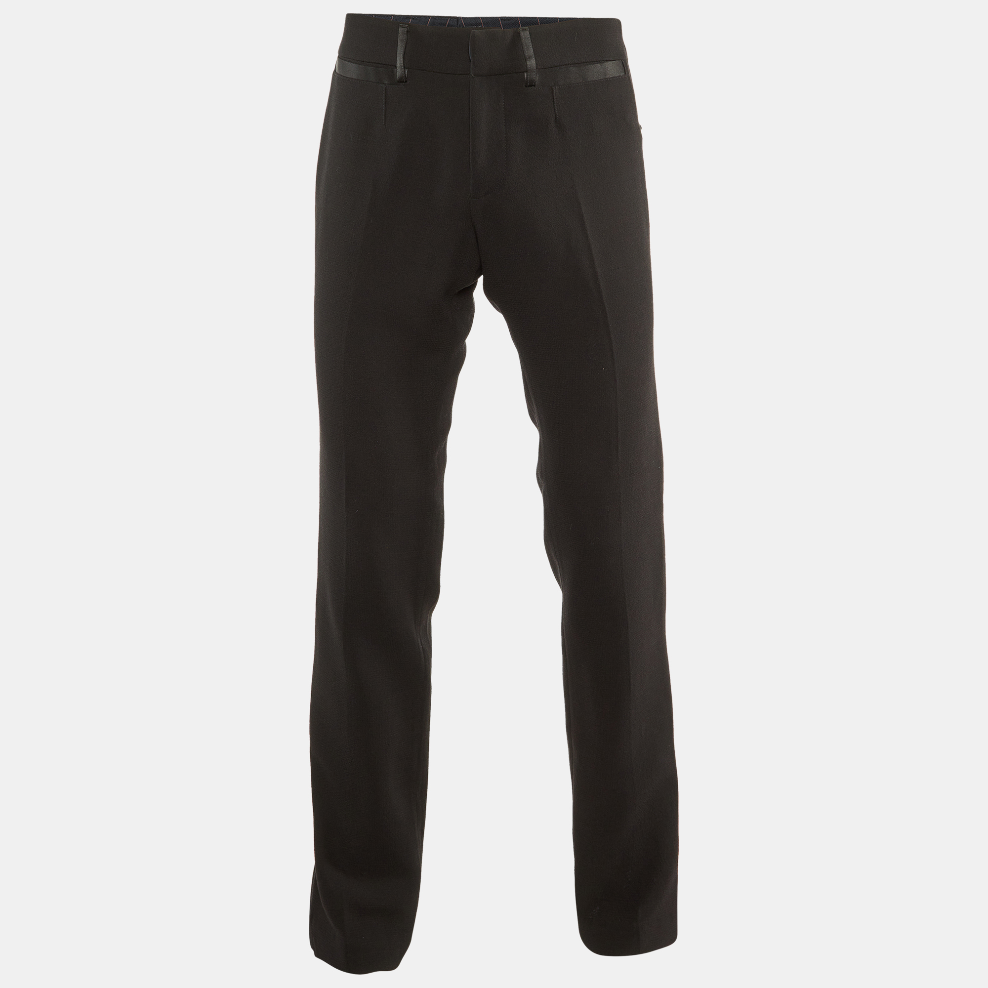 

D&G Black Wool Crepe Tailored Pants M/Waist 33"