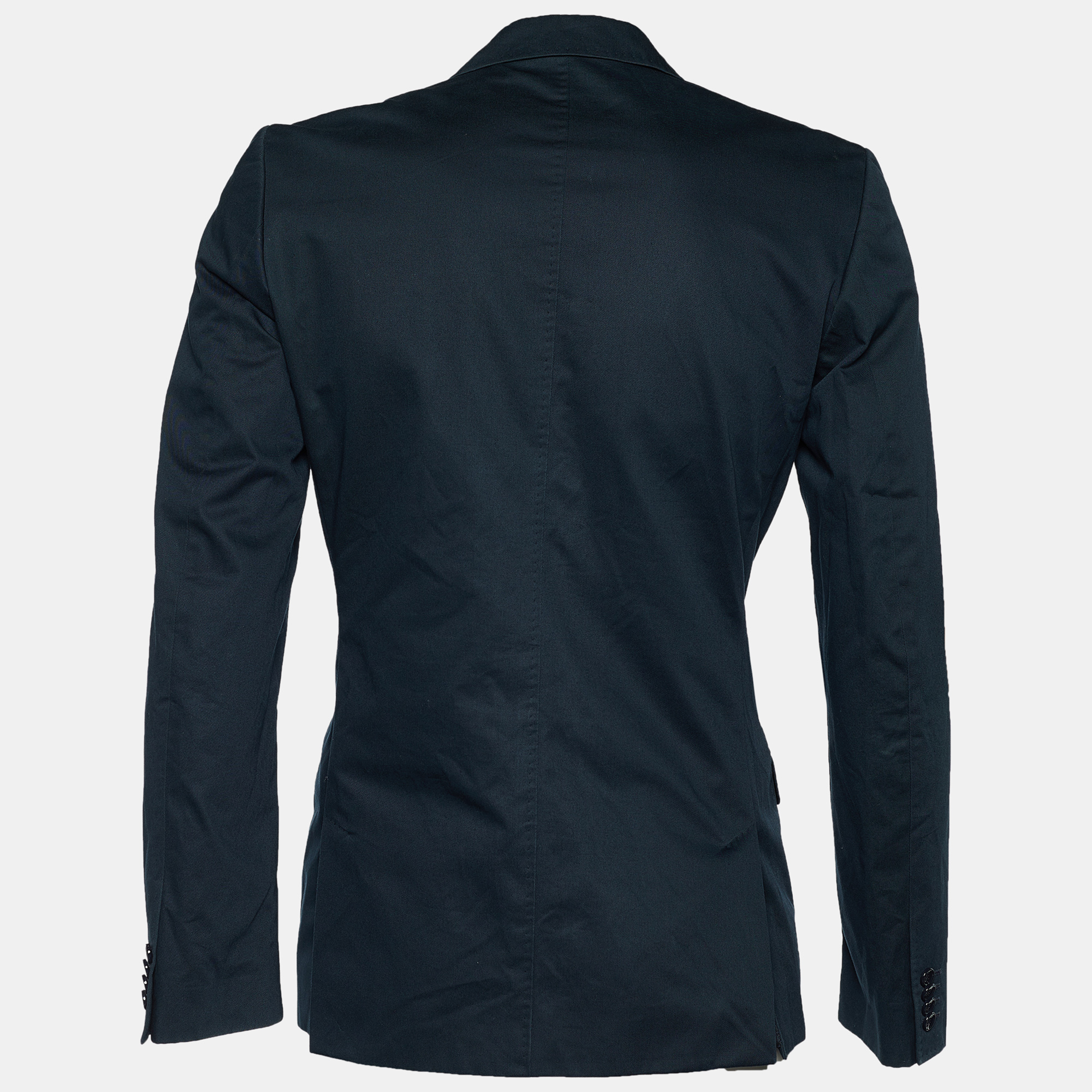 

D&G Navy Blue Cotton Twill Button Front Blazer