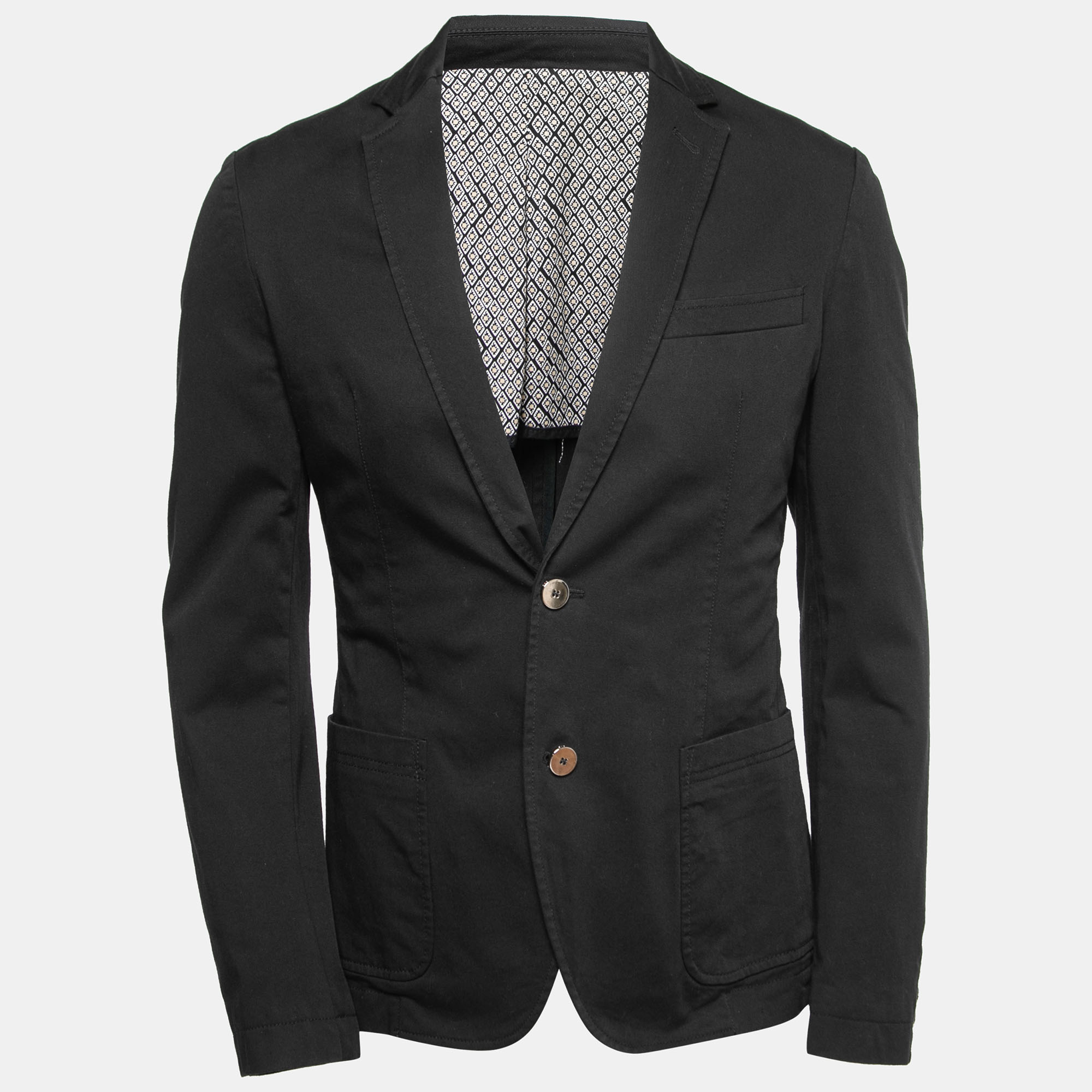 Pre-owned D & G Black Cotton Single Breasted Blazer S