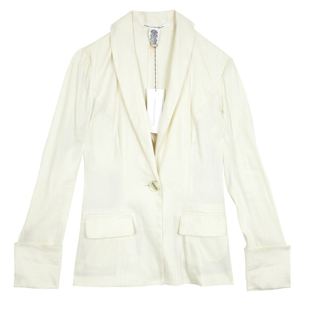 Pre Owned Diane Von Furstenberg Offwhite Bianca Jacket S