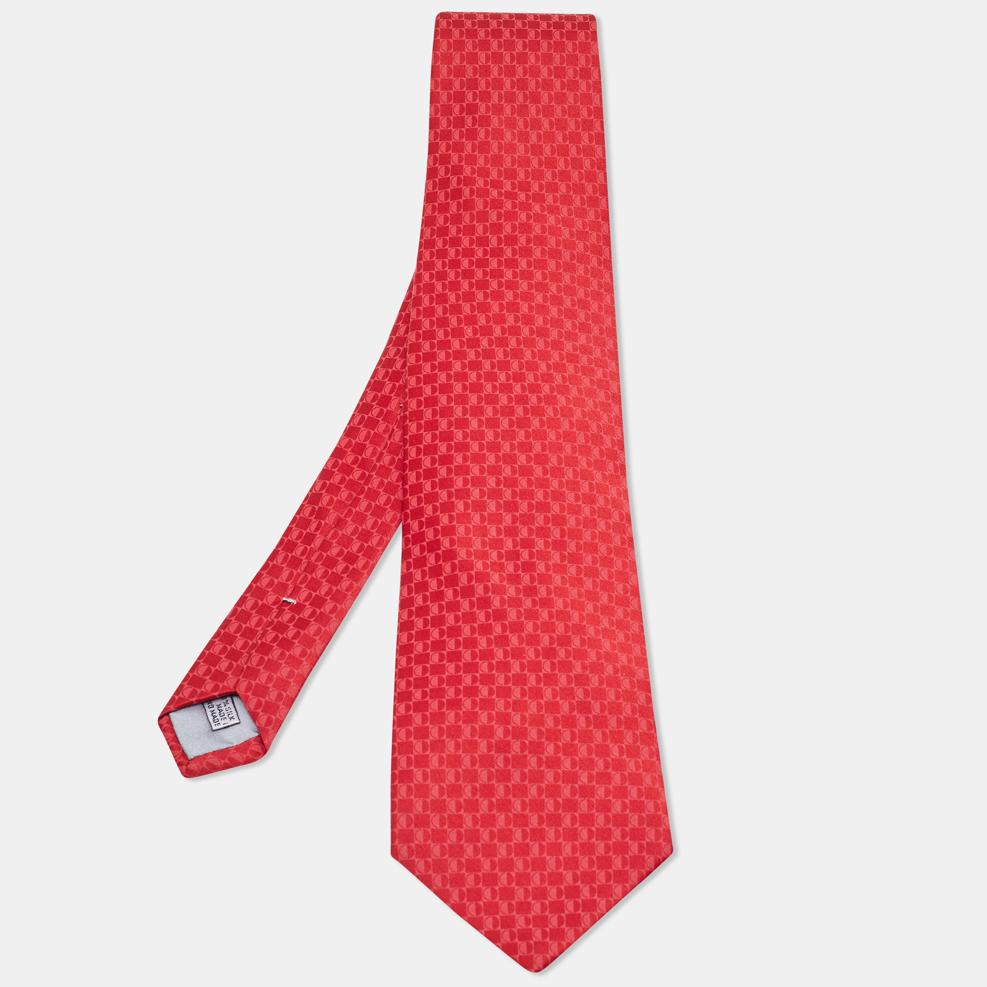 

Dior Homme Patterned Silk Traditional Tie, Red