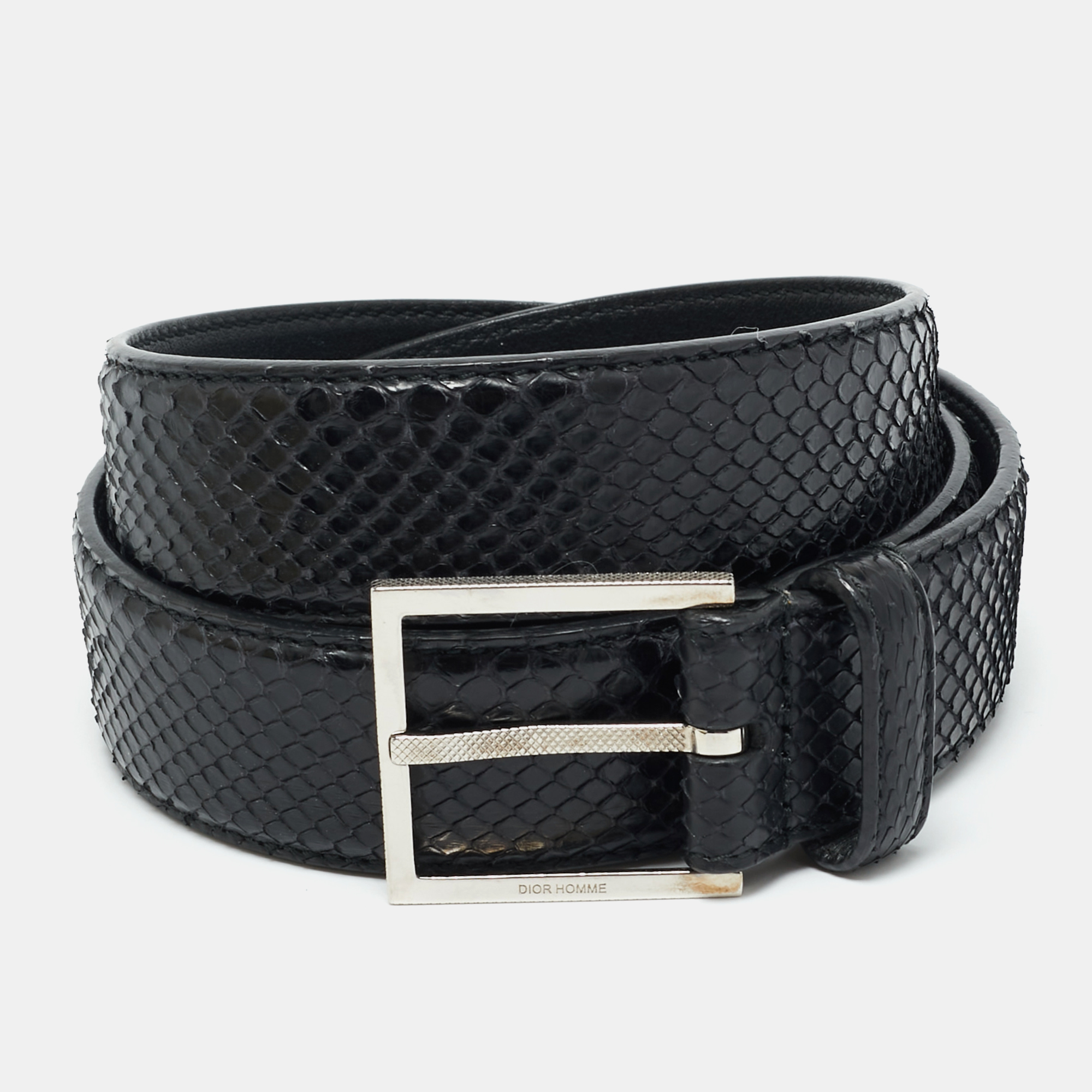 

Dior Homme Buckle 95CM Belt Black Snakeskin