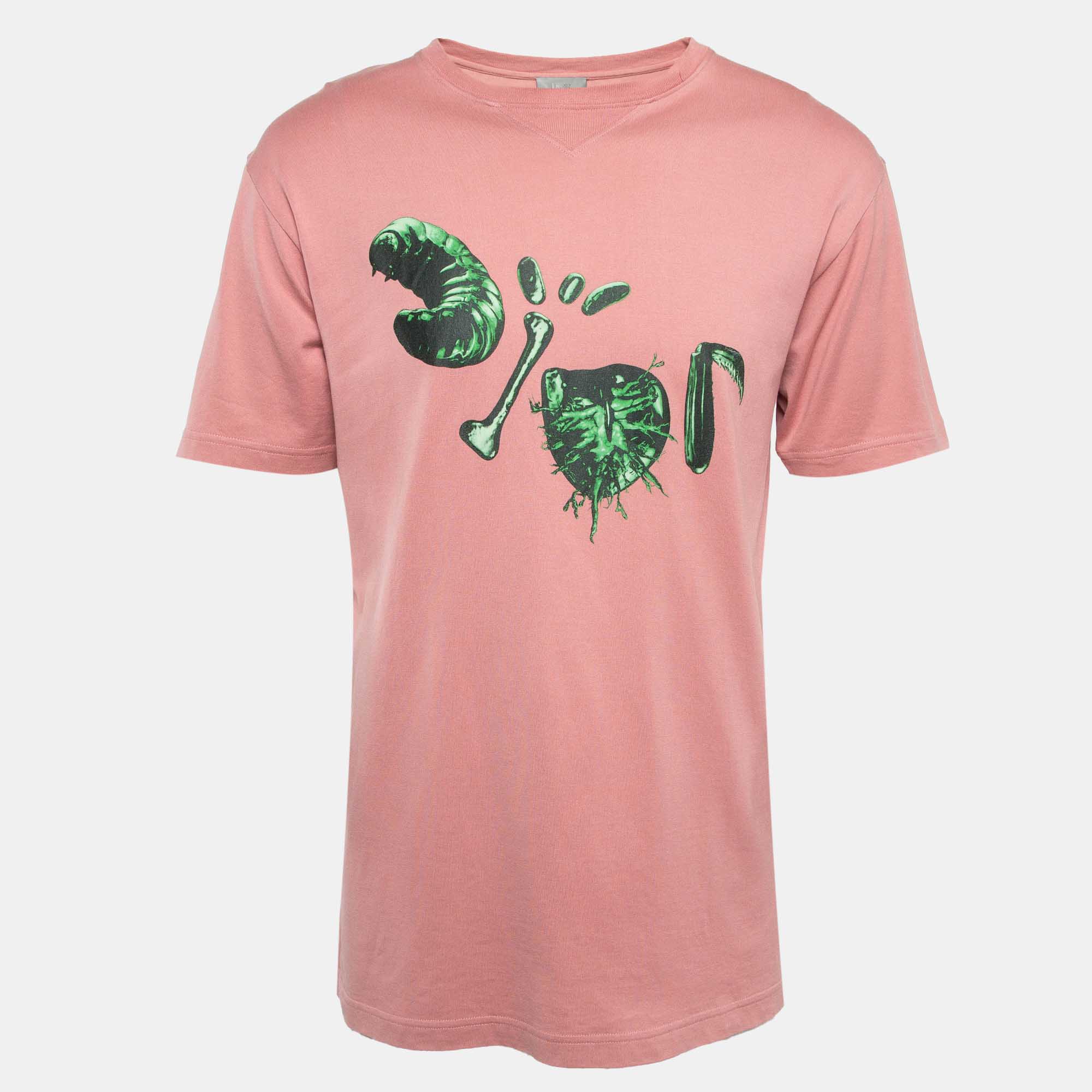 

Dior Homme X Travis Pink Printed Cotton T-Shirt XS