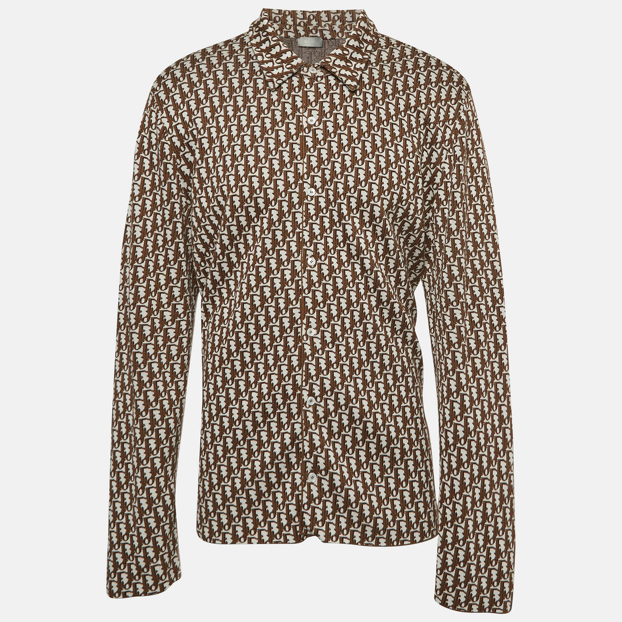 

Dior Homme Brown Oblique Cotton Knit Shirt XXXL