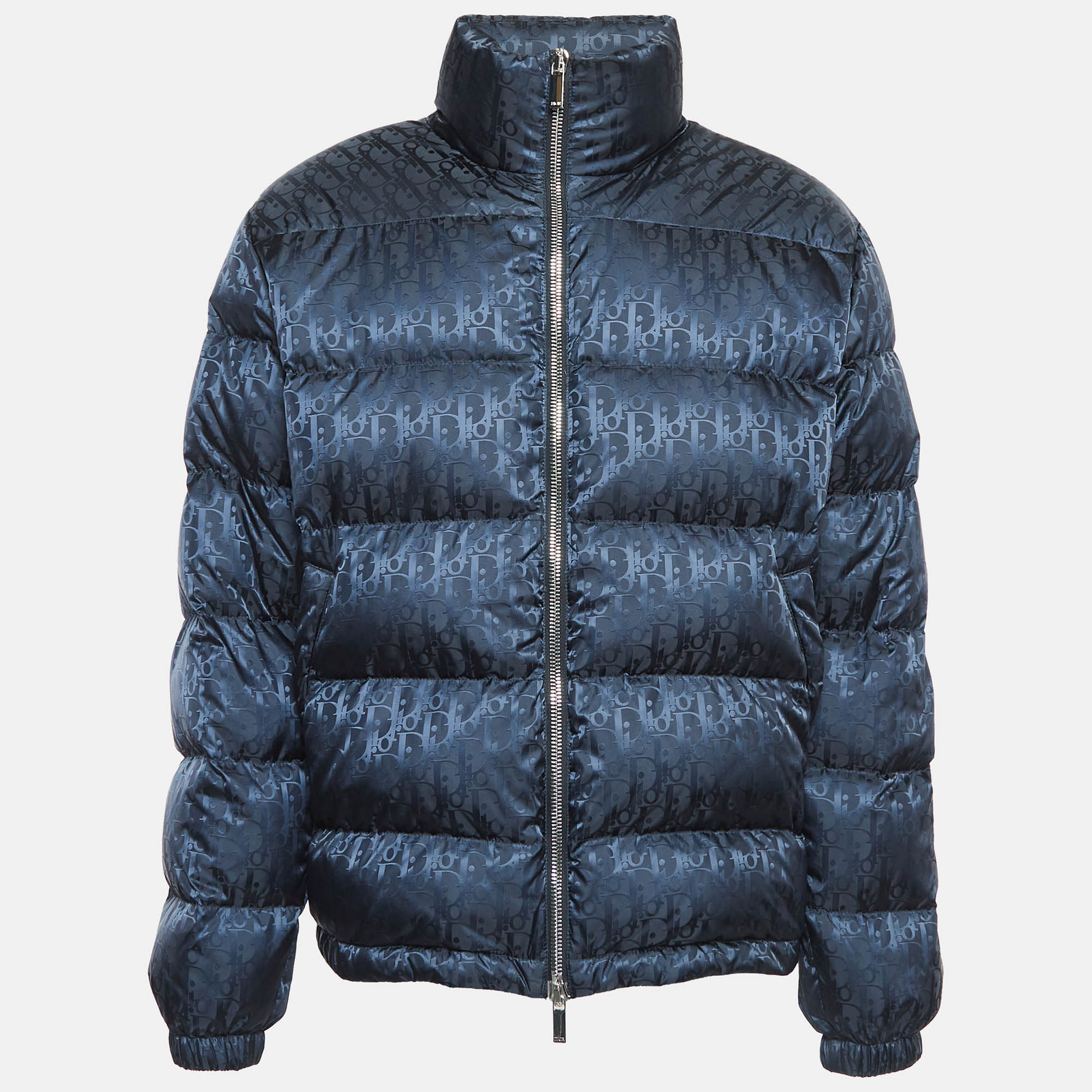 

Dior Homme Navy Blue Oblique Technical Jacquard Down Jacket XL