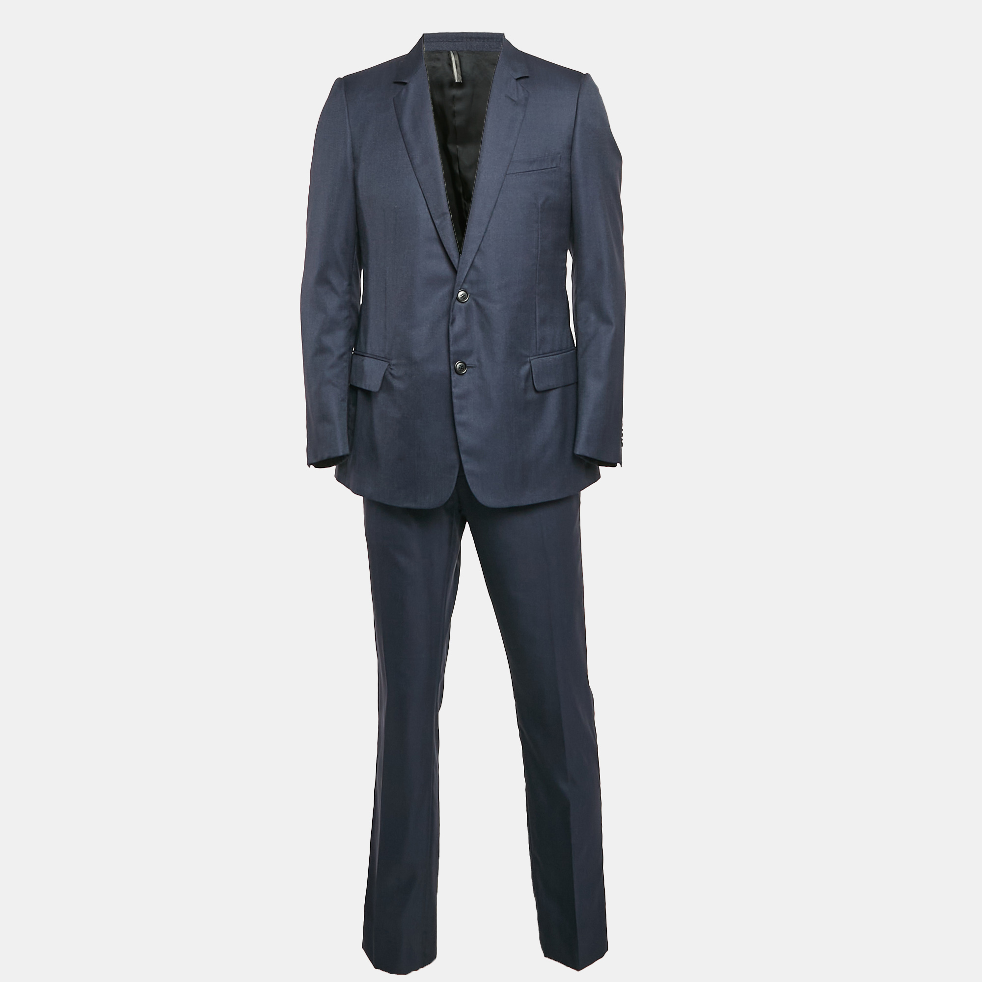 

Dior Homme Navy Blue Gabardine Single Breasted Pants Suit XL