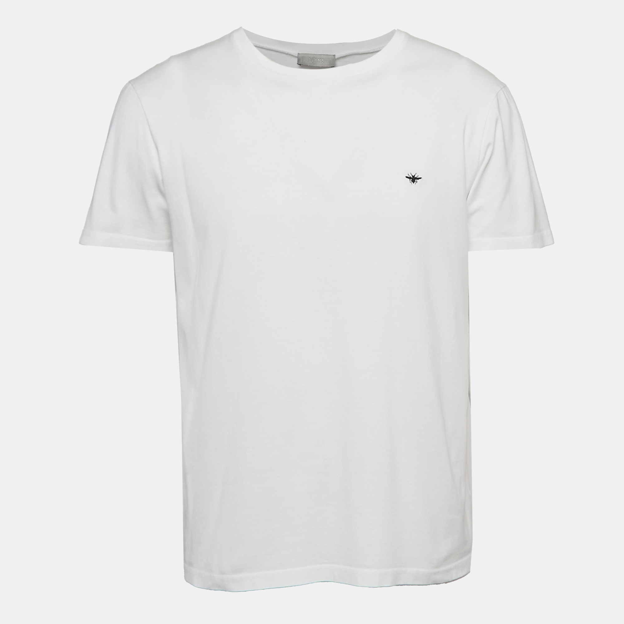 

Dior Homme White Bee Embroidered Cotton Crew Neck T-Shirt L