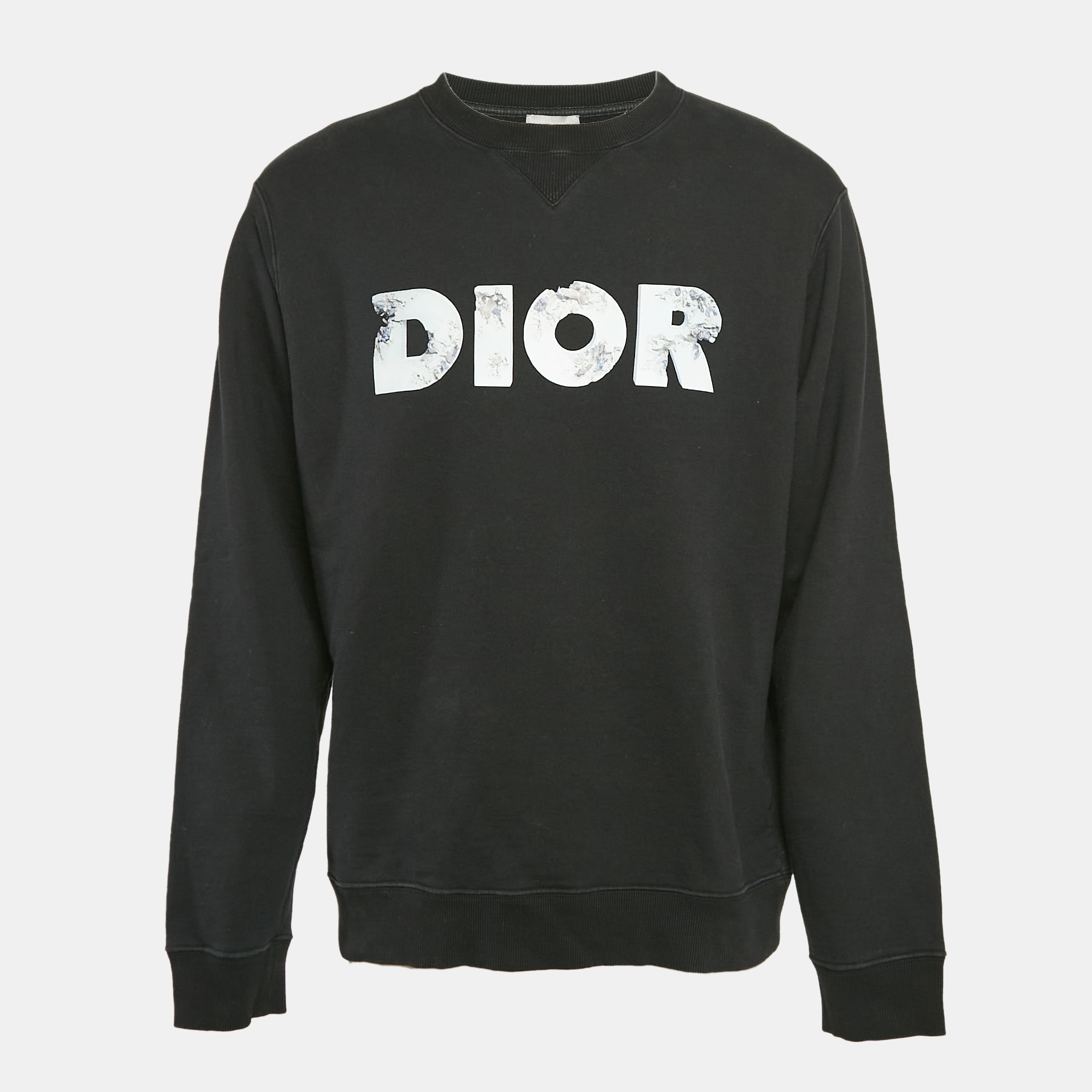 

Dior Homme Black Logo Print Cotton Knit Sweatshirt XL