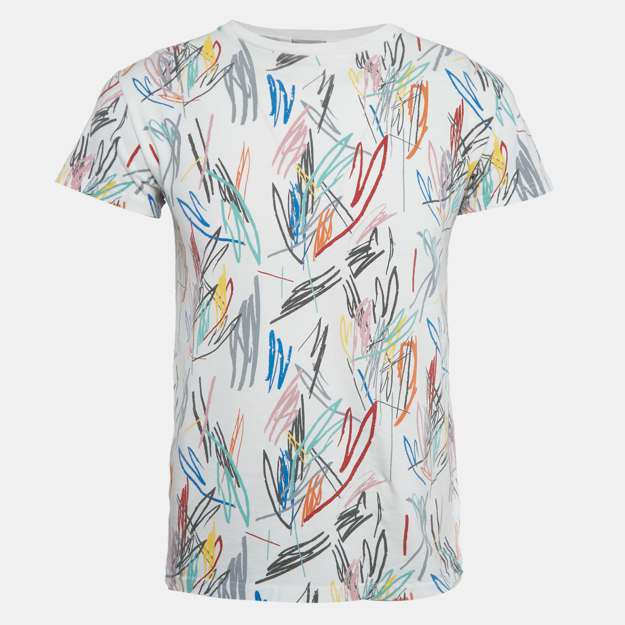 

Dior Homme White Printed Cotton Short Sleeve T-Shirt XS