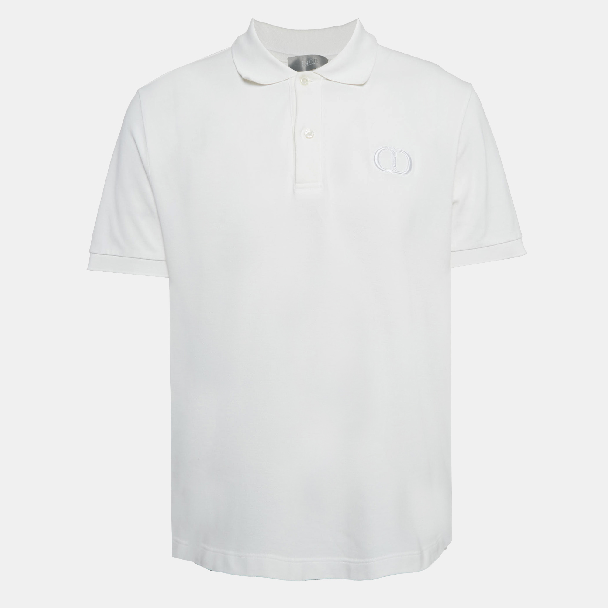 Pre-owned Dior White Cotton Pique Polo T-shirt Xxl