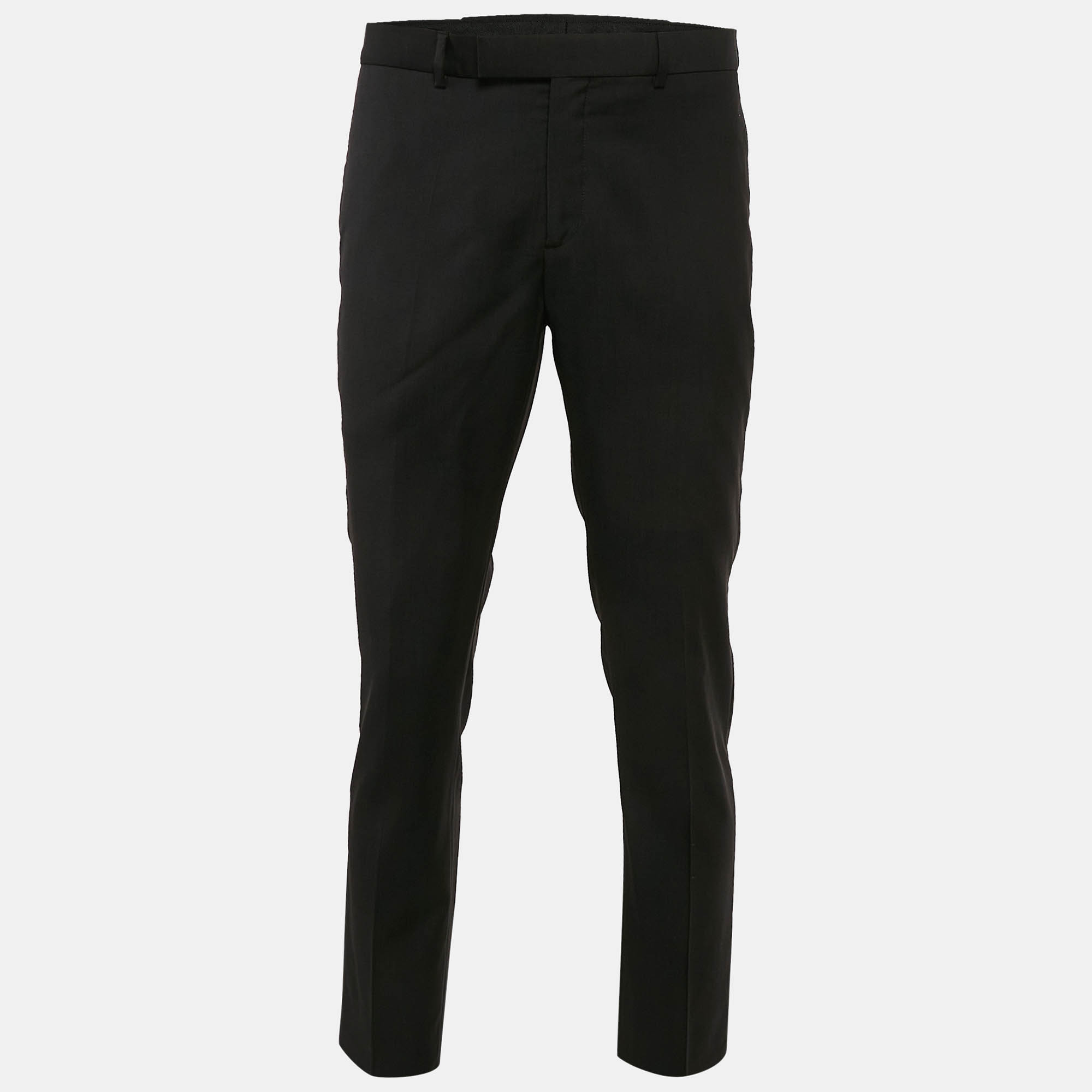 

Dior Homme Black Wool Formal Trousers M