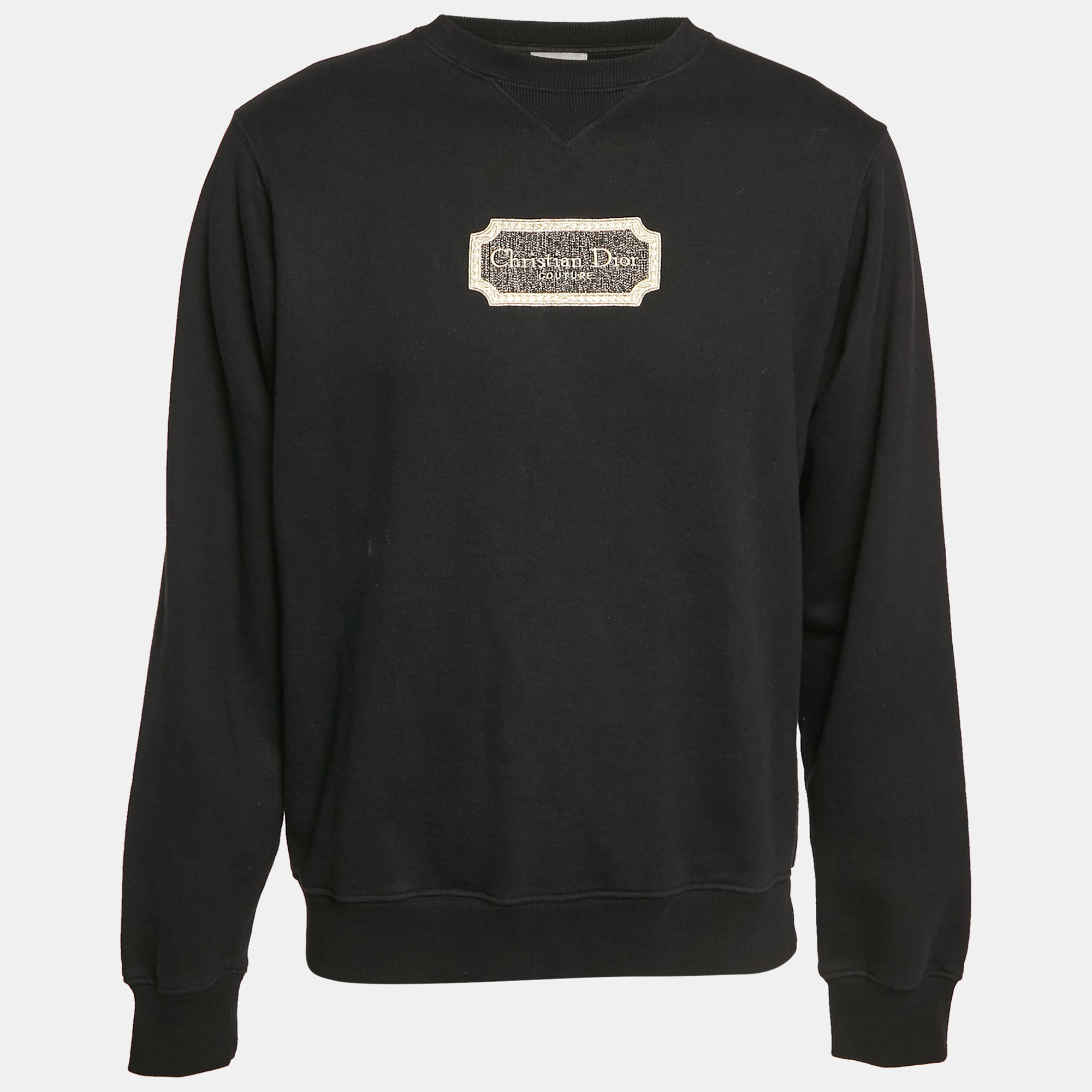 

Dior Homme Black Logo Embroidered Cotton Knit Sweatshirt S