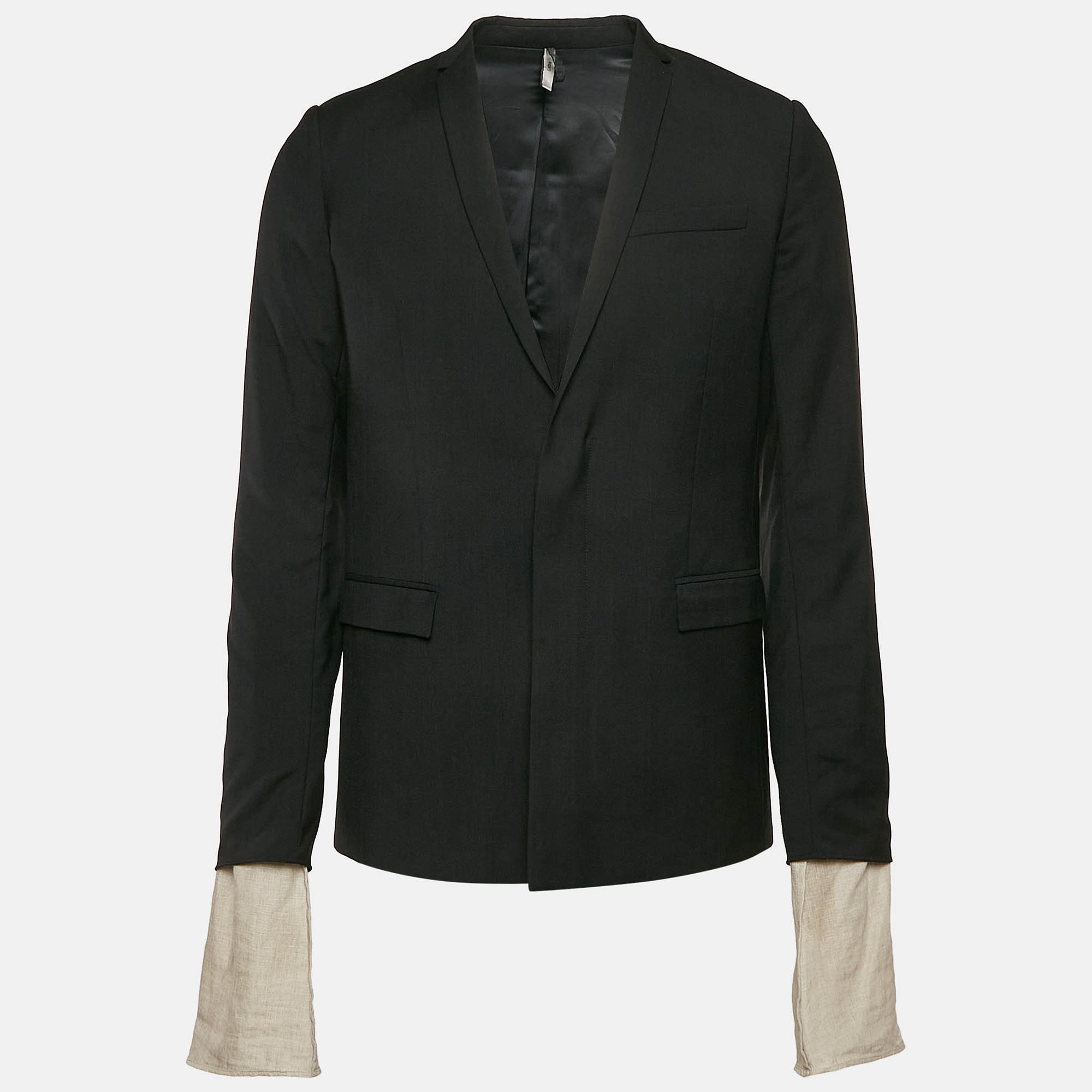 

Dior Homme Black Wool Cuff Extension Detail Single Breasted Blazer S