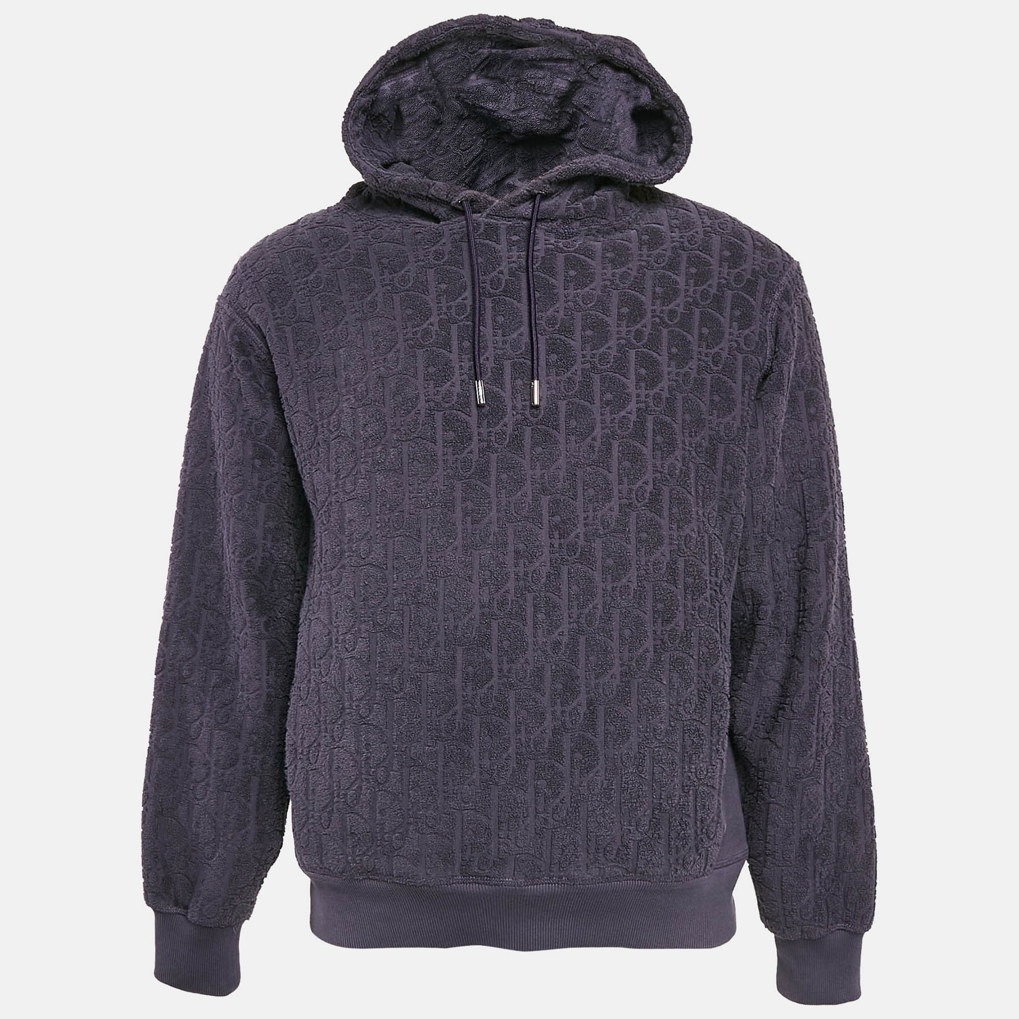 

Dior Purple Oblique Jacquard Terry Cotton Hooded Sweatshirt M