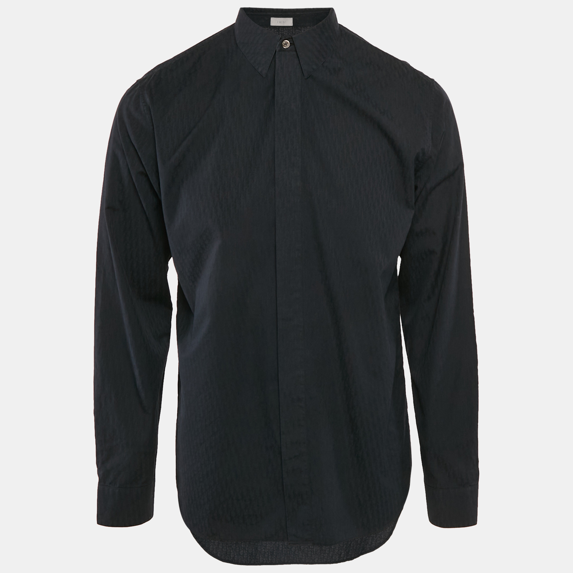 

Dior Homme Black Logo Jacquard Cotton Full Sleeve Shirt L