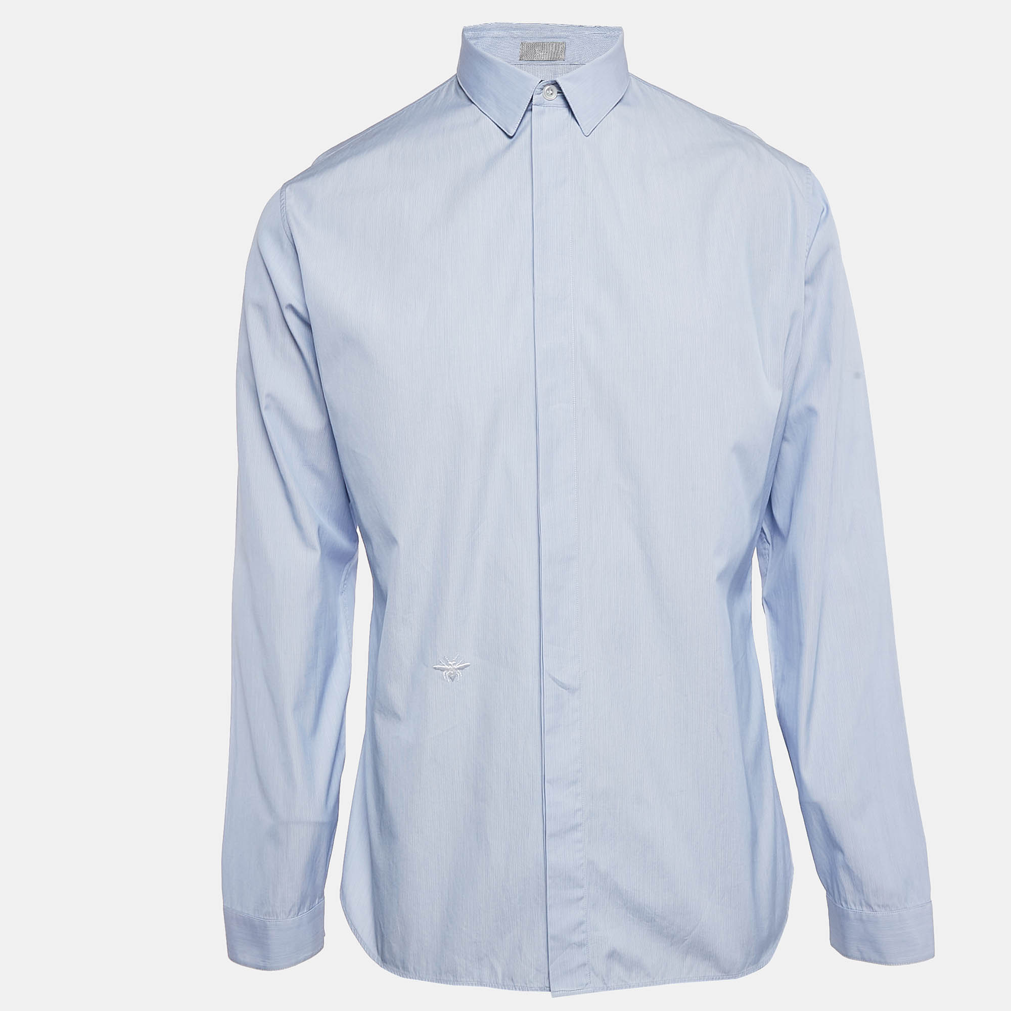 

Dior Homme Blue Cotton Button Front Shirt XL