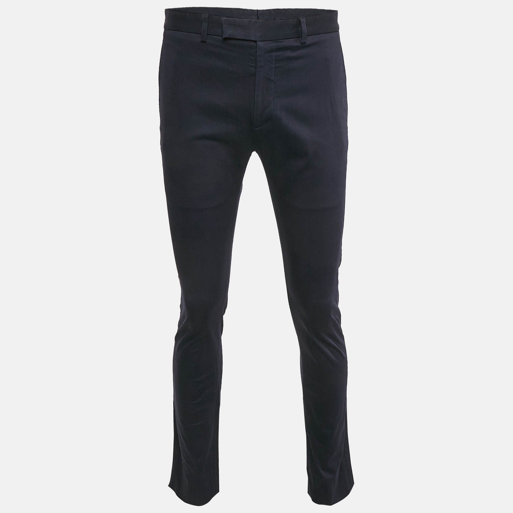 

Dior Homme Navy Blue Cotton Trousers M