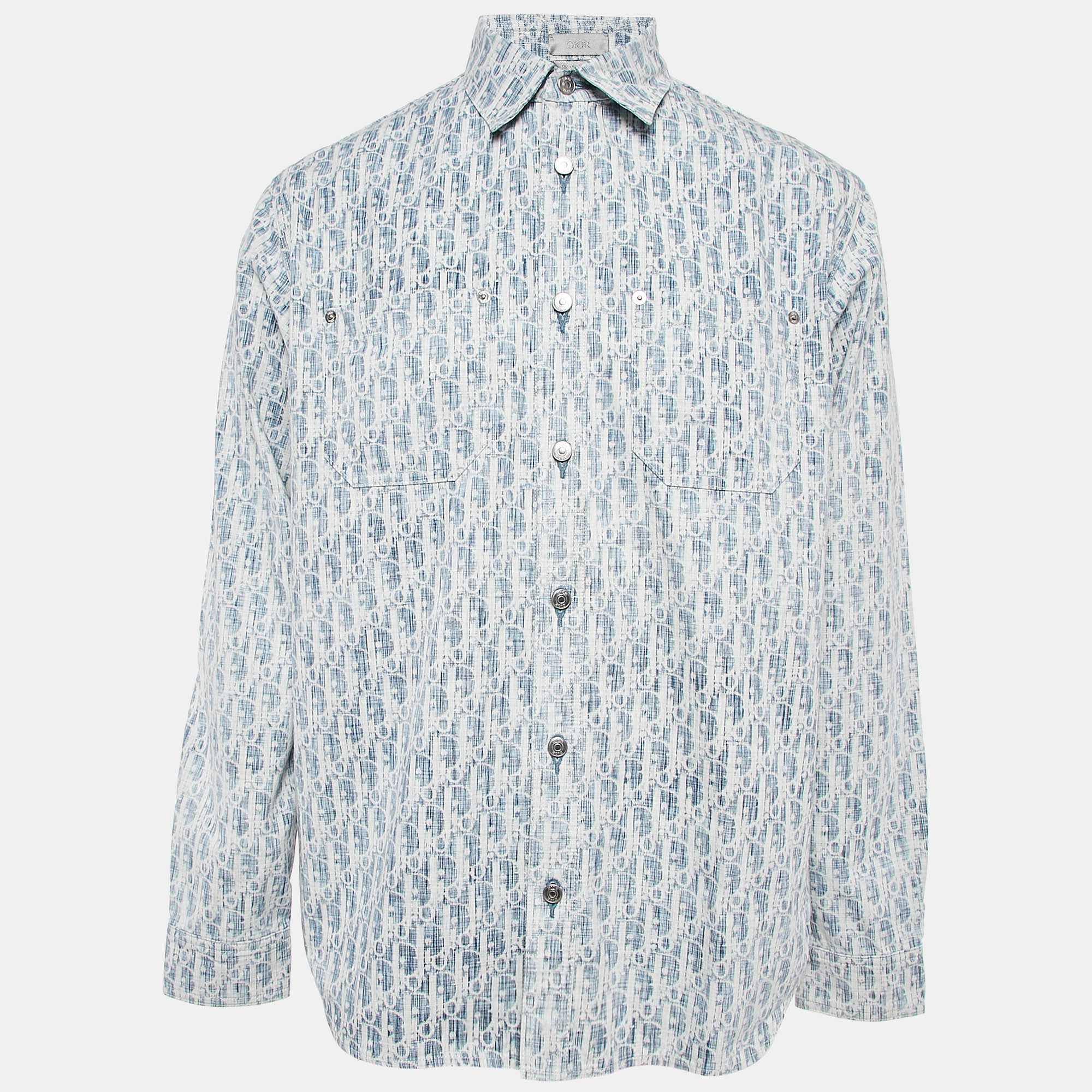 

Dior Homme Blue Oblique Denim Long Sleeve Shirt M