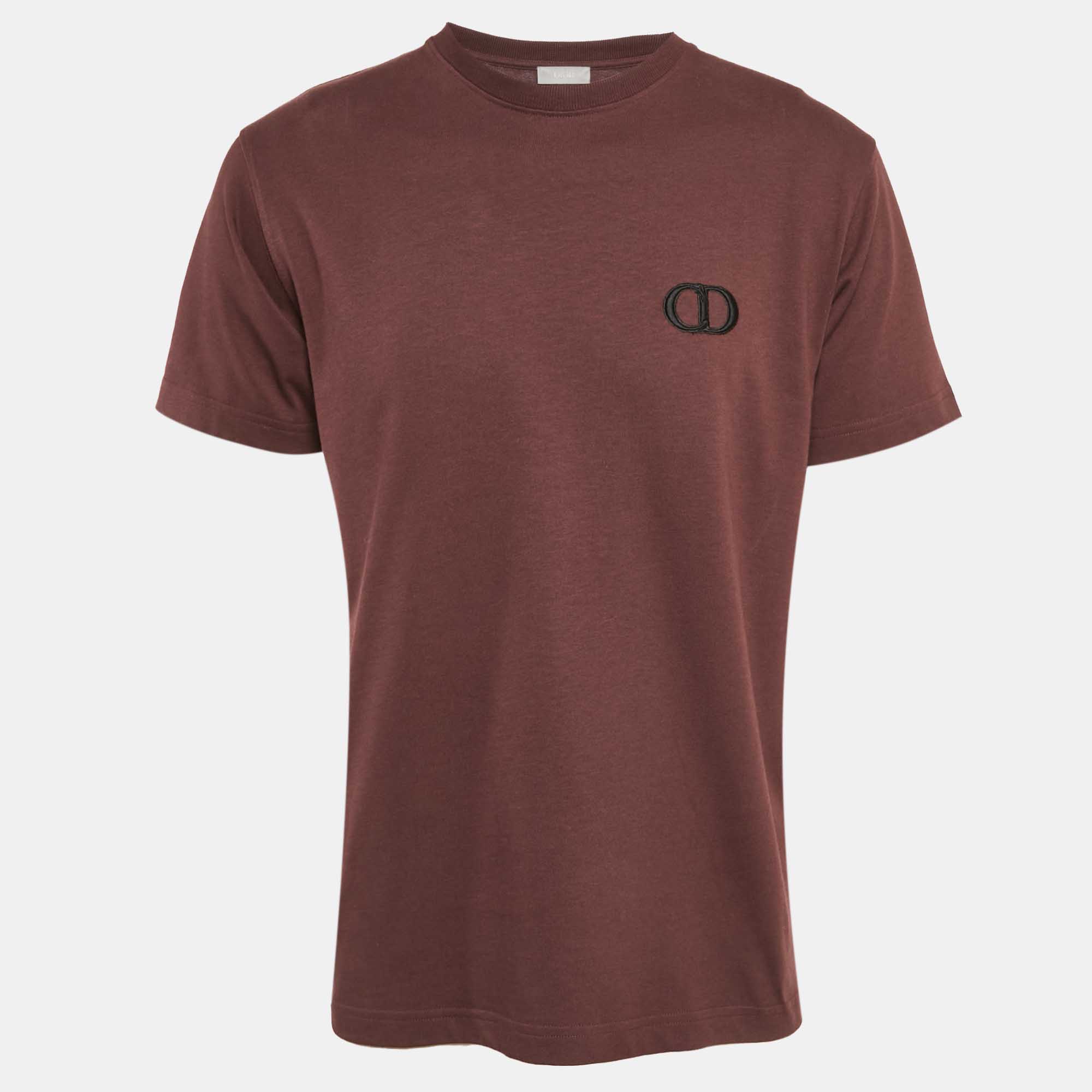 

Dior Homme Burgundy Jersey Crewneck T-Shirt S