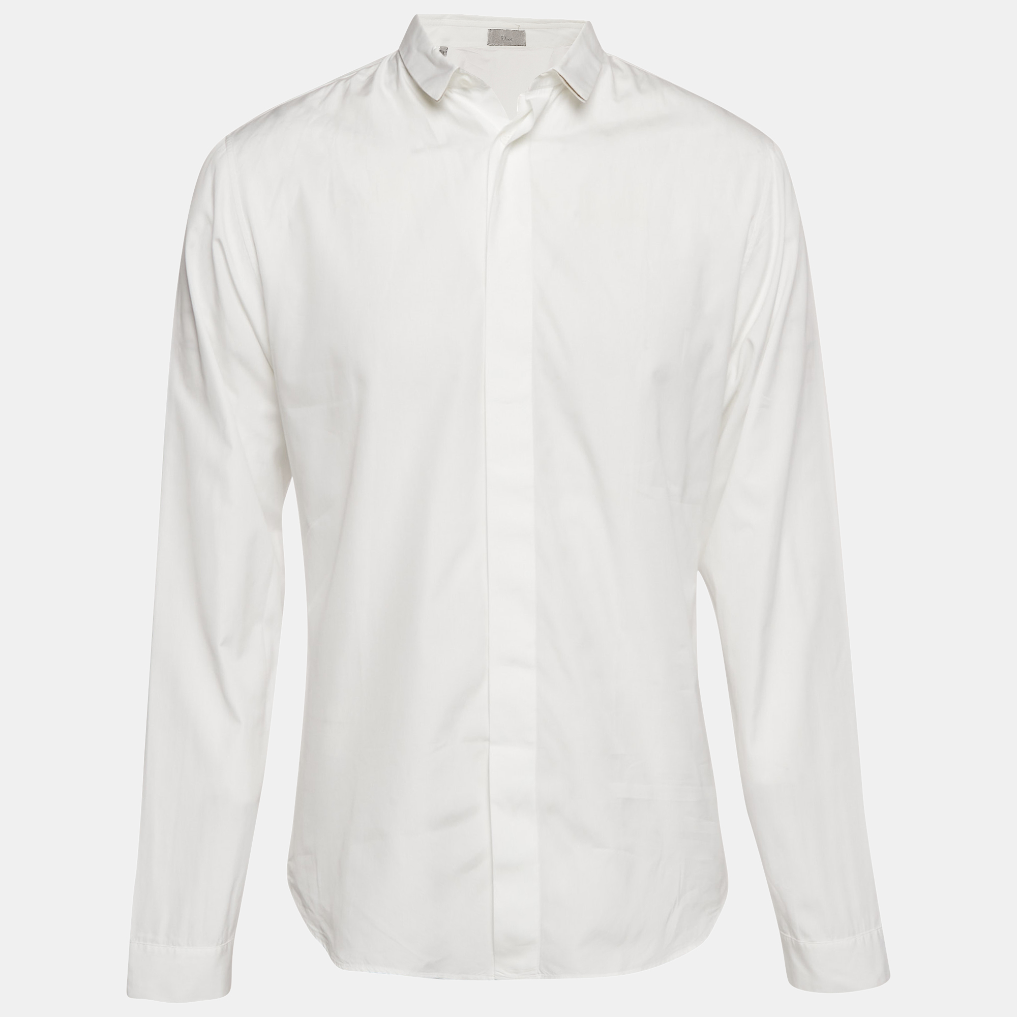 

Dior Homme White Cotton Slim Fit Shirt L