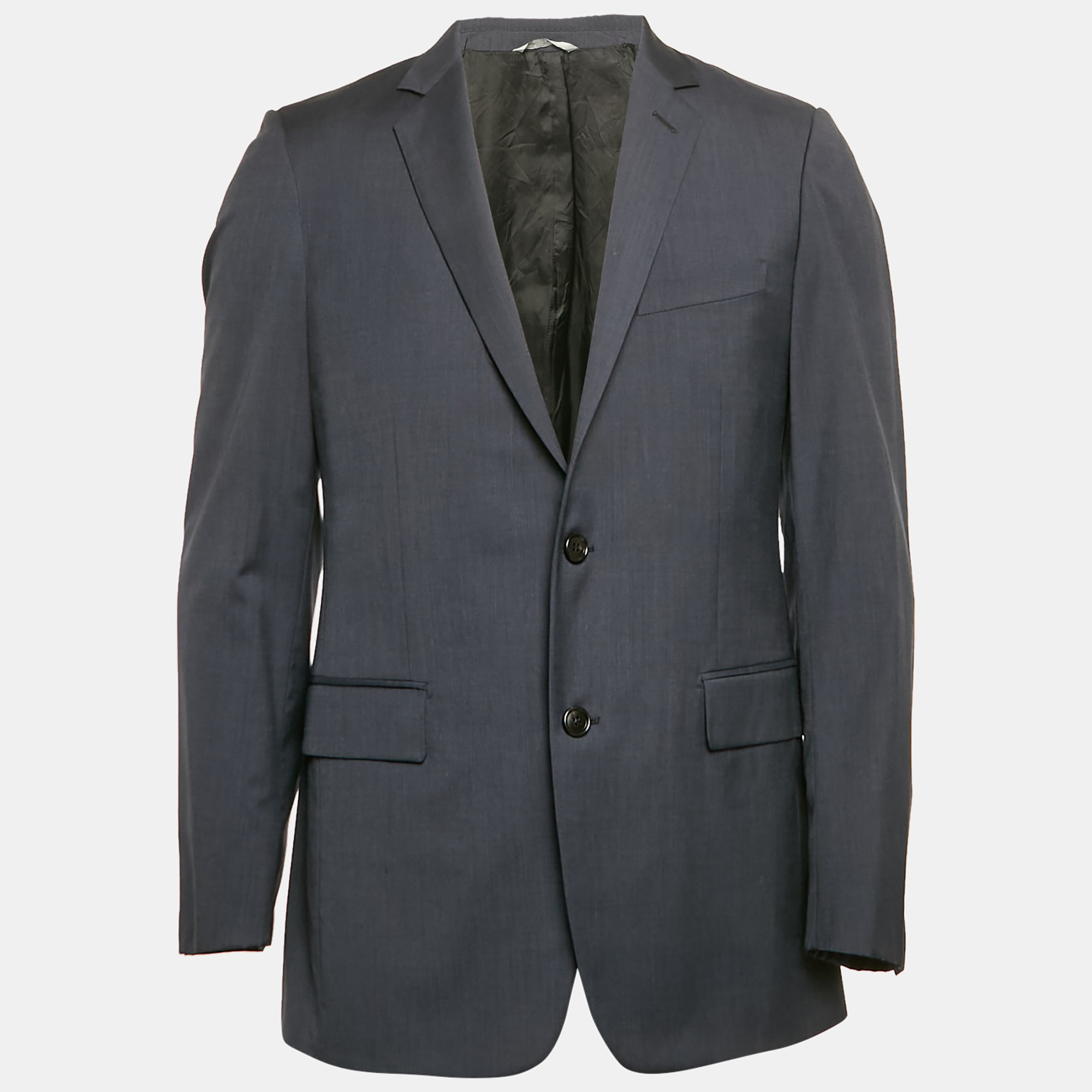 Pre-owned Dior Navy Blue Wool Single Breasted Blazer M